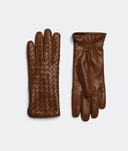 Intrecciato Leather Gloves