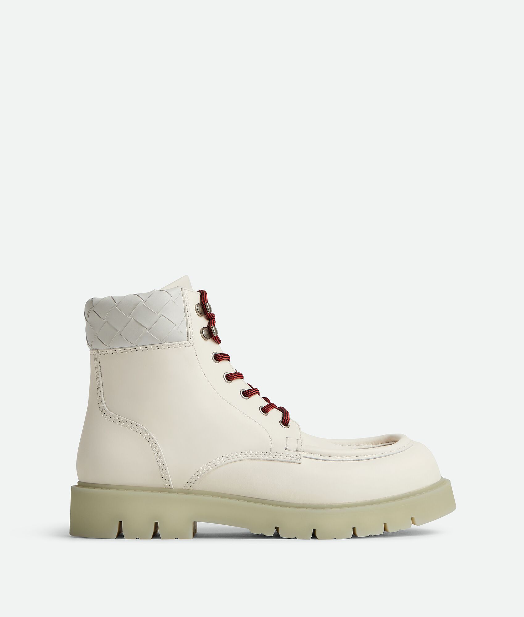 Bottega Veneta® Men's Haddock Lace-Up Ankle Boot in White. Shop online now.