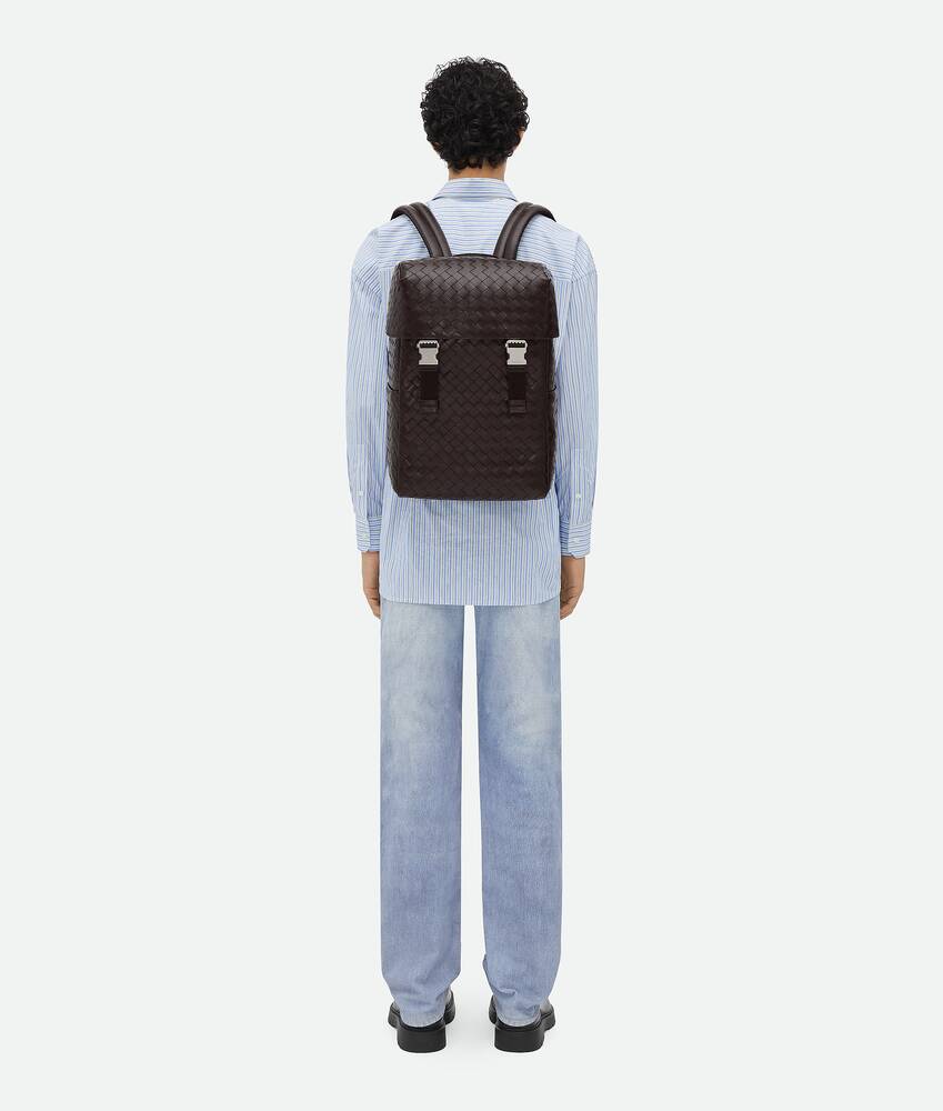 Bottega Venetaยฎ Men's Intrecciato Flap Backpack in Shop
