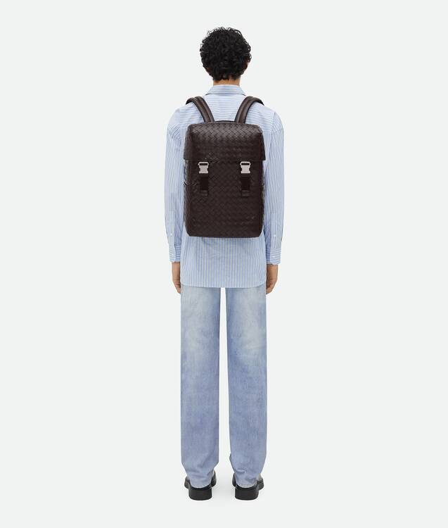 Bottega Veneta® Men's Intrecciato Flap Backpack in Fondant. Shop online ...