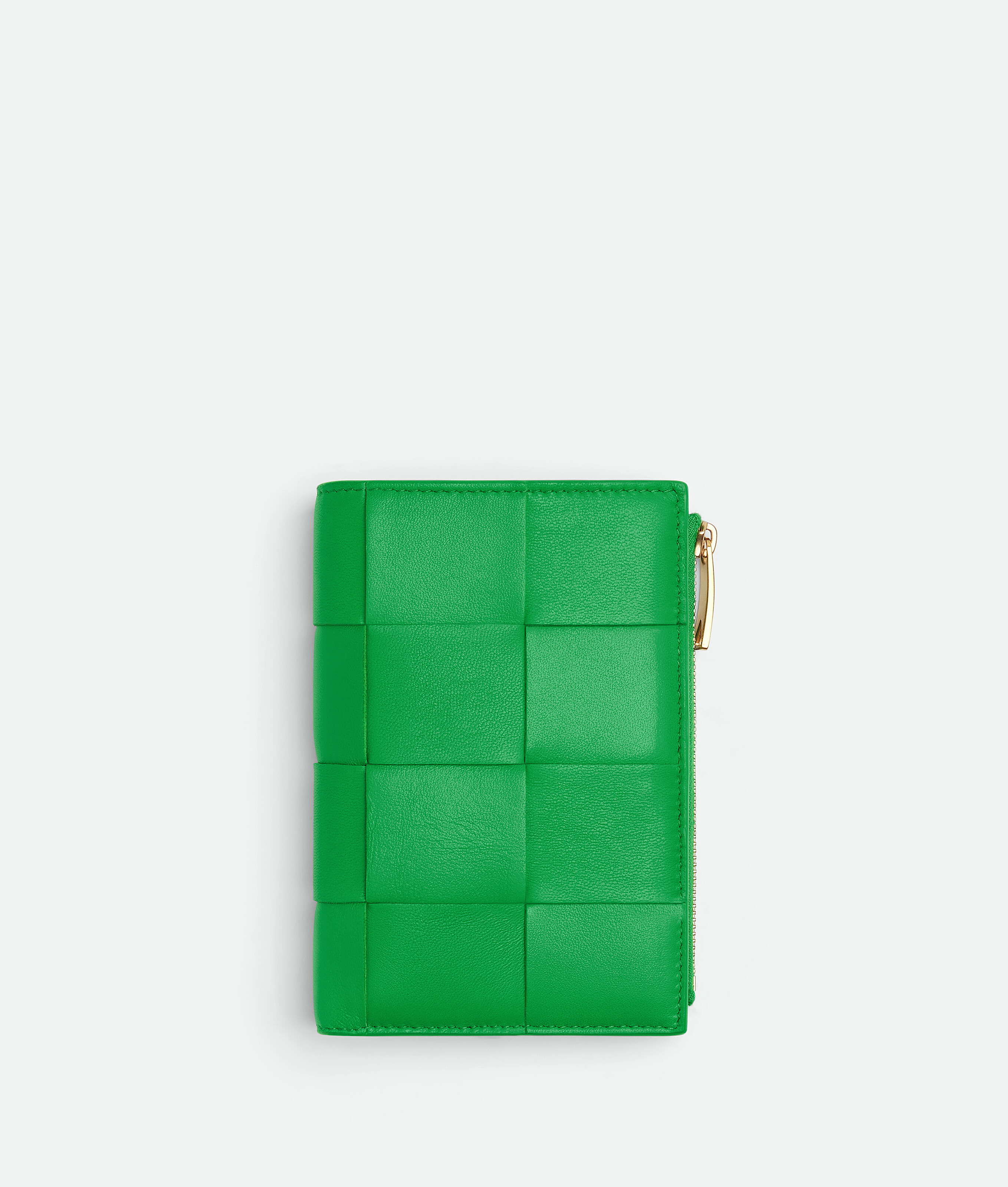 Bottega Veneta Mittelgrosses Cassette Bi-fold Portemonnaie Mit Zip In Green