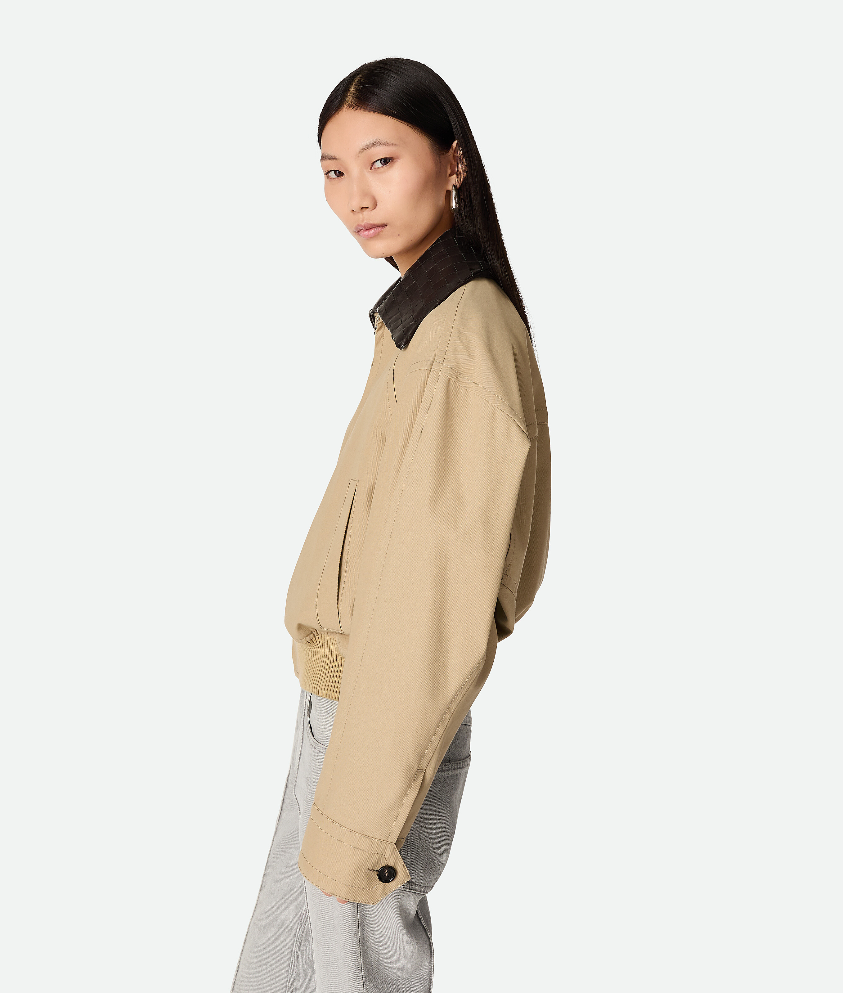 Bottega Veneta Blouson Aus Baumwolltwill In Beige