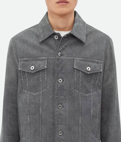 Veste en jean en cuir imprimé