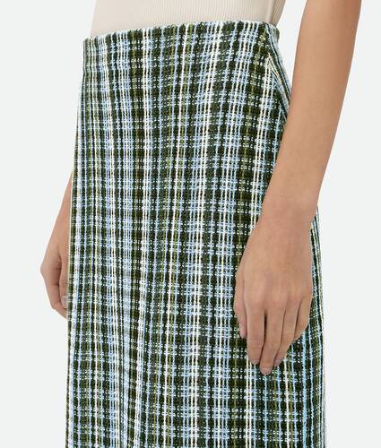 Cotton Viscose Check Skirt