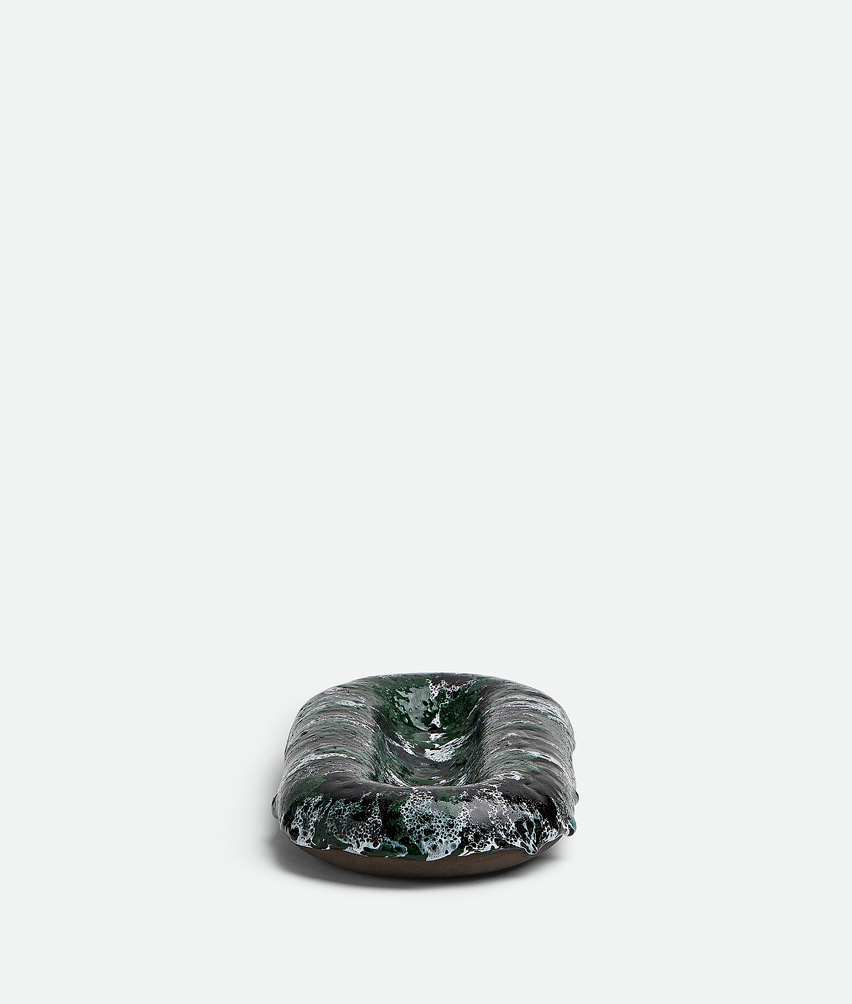 Shop Bottega Veneta Volcanic Glazed Oval In Vert