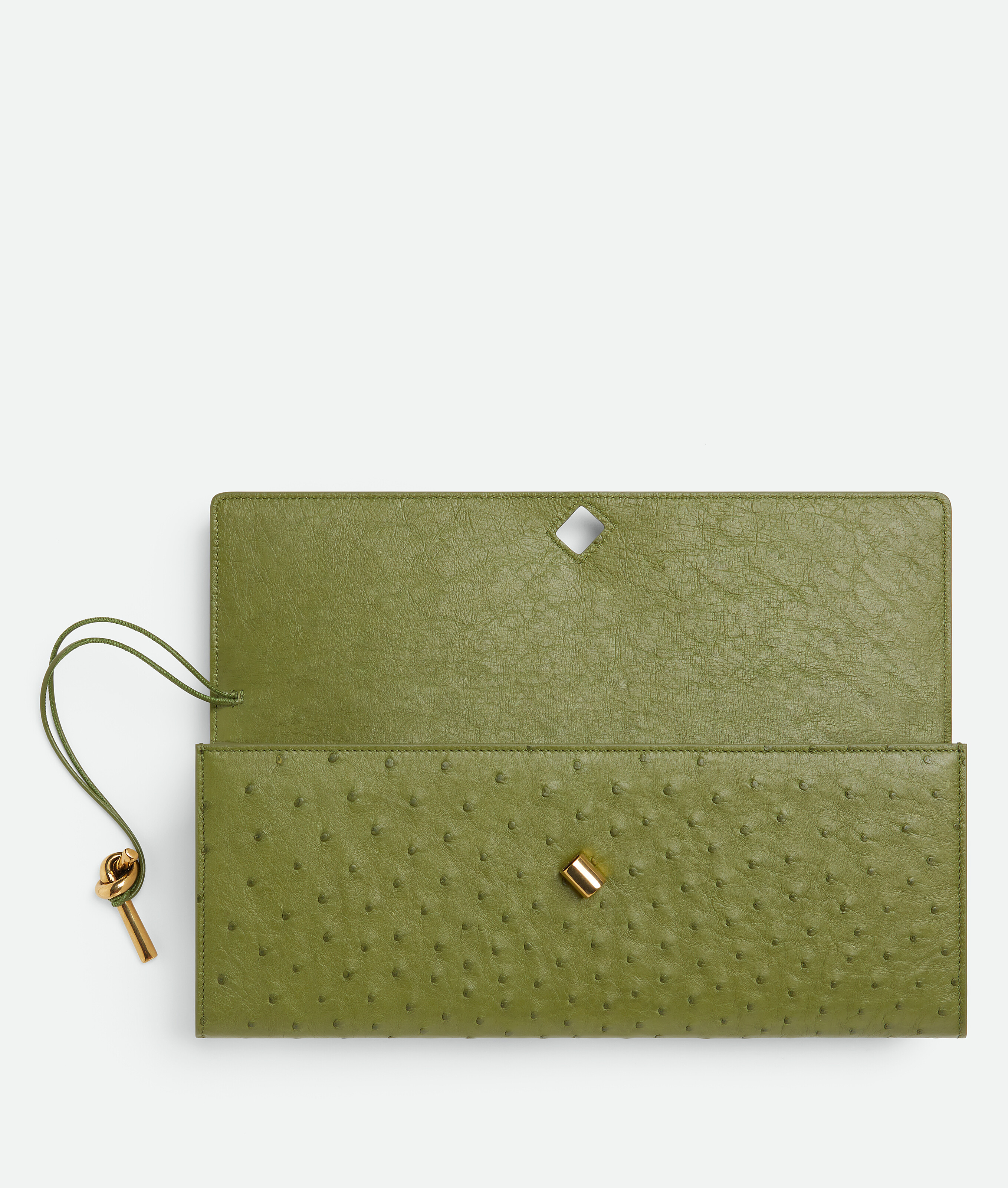 Bottega Veneta Long Andiamo Intrecciato Clutch Bag In Matcha