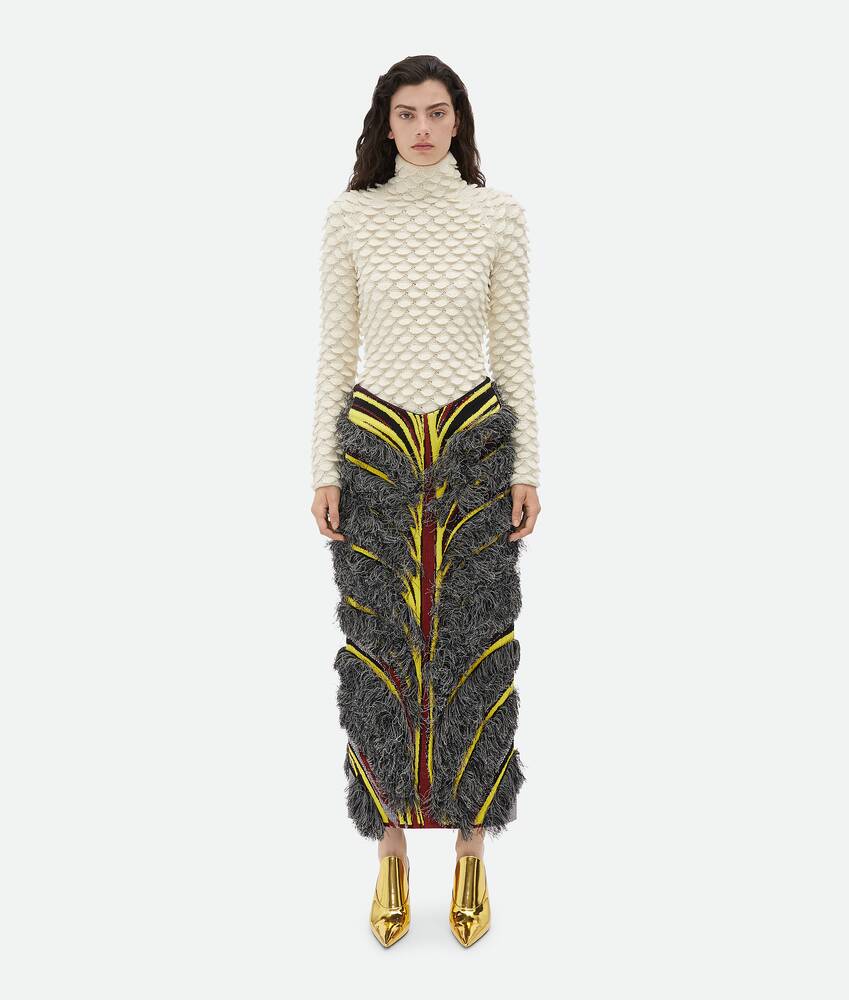 Display a large version of the product image 1 - Jacquard Fringed Midi Skirt