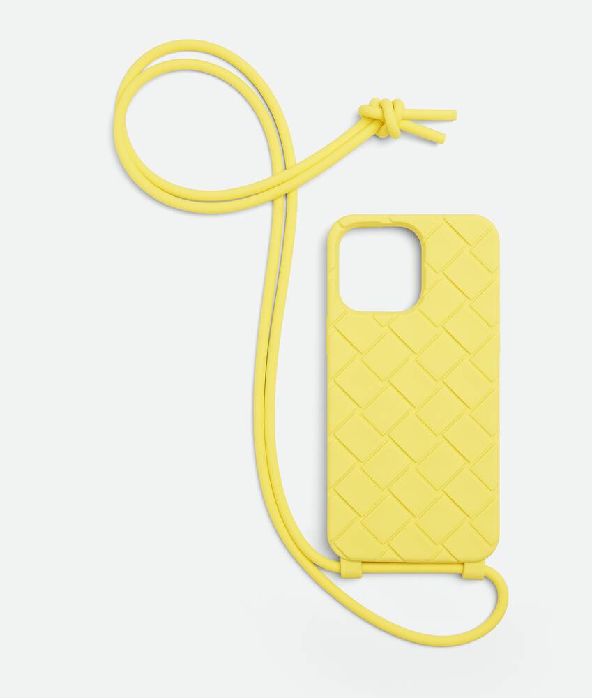 Bottega Veneta® Men's Iphone 14 Pro Max Case On Strap in Sherbert