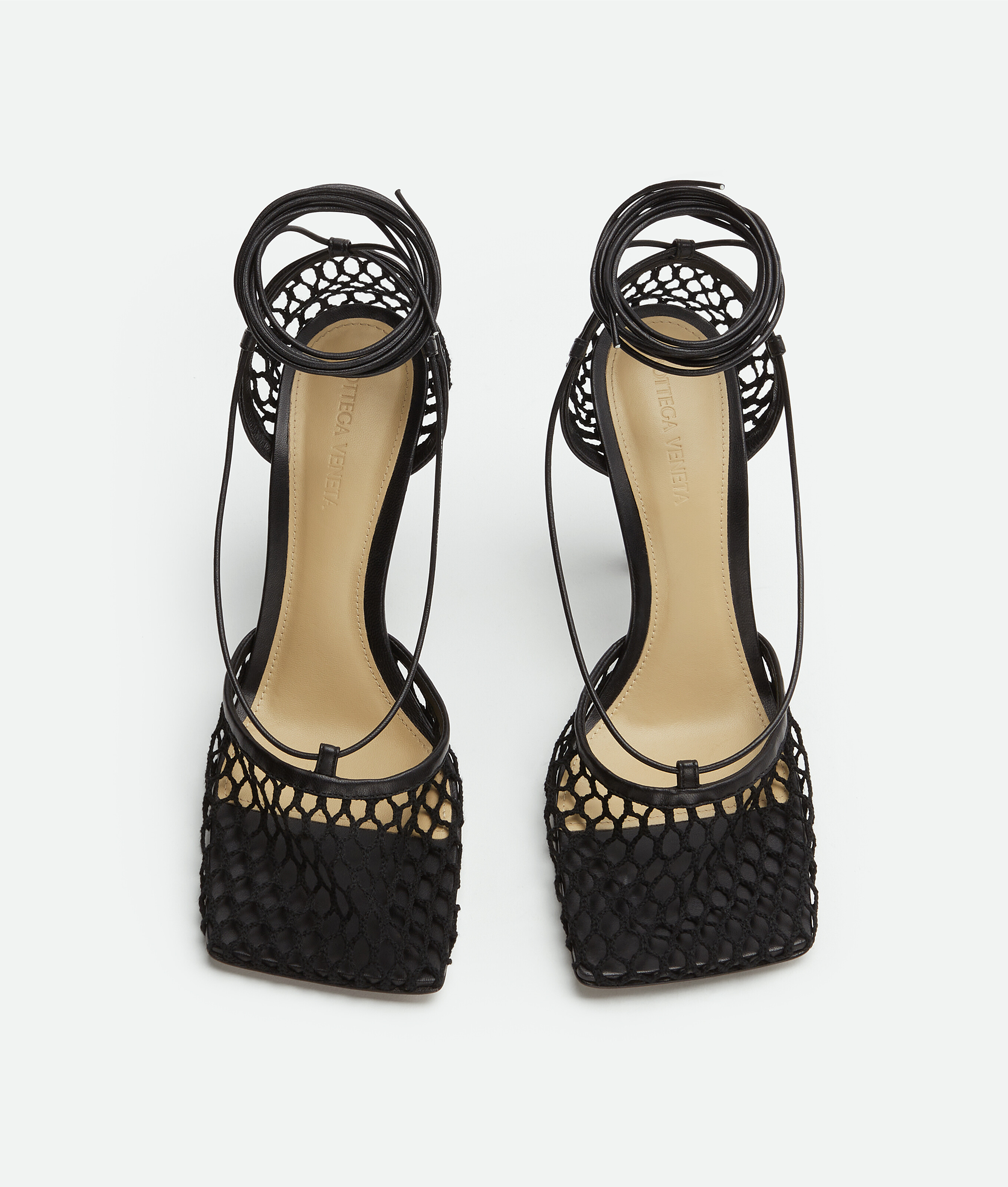 Shop Bottega Veneta Stretch Lace-up Sandal In Noir