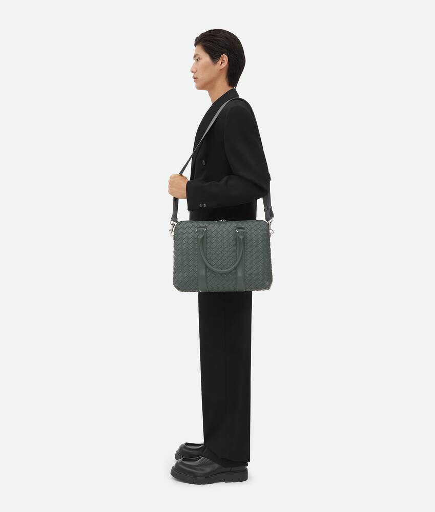 Bottega Veneta® Men's Slim Intrecciato Briefcase in Slate. Shop online now.
