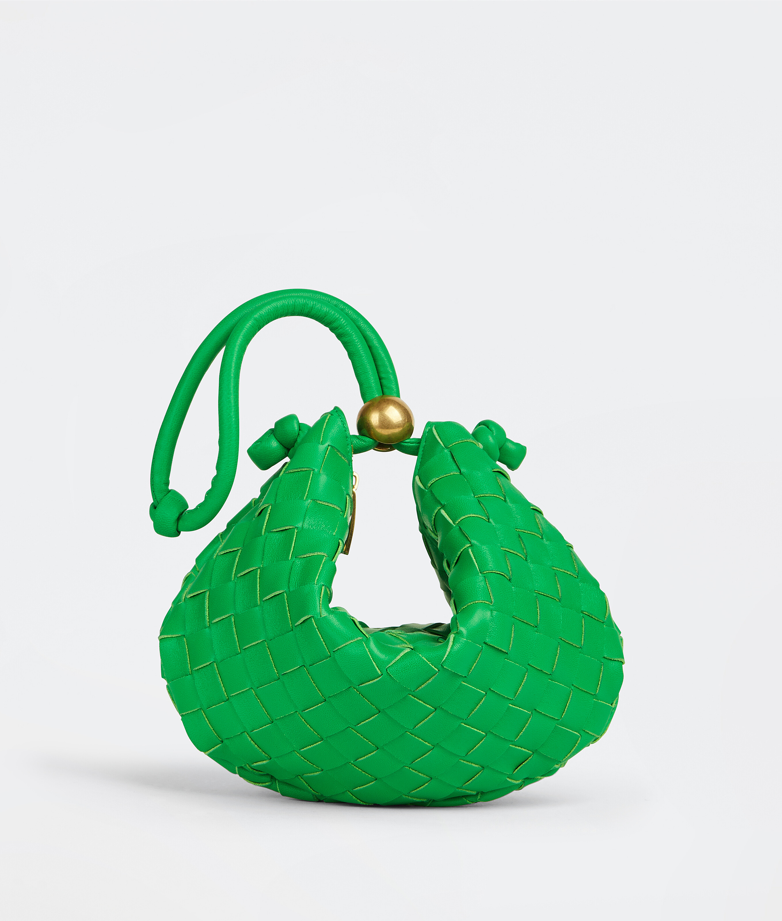 Bottega Veneta Teen Pouch Clutch In Green - Parakeet & Gold