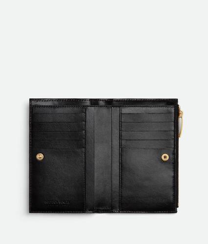 Medium Intrecciato Bi-Fold Zip Wallet