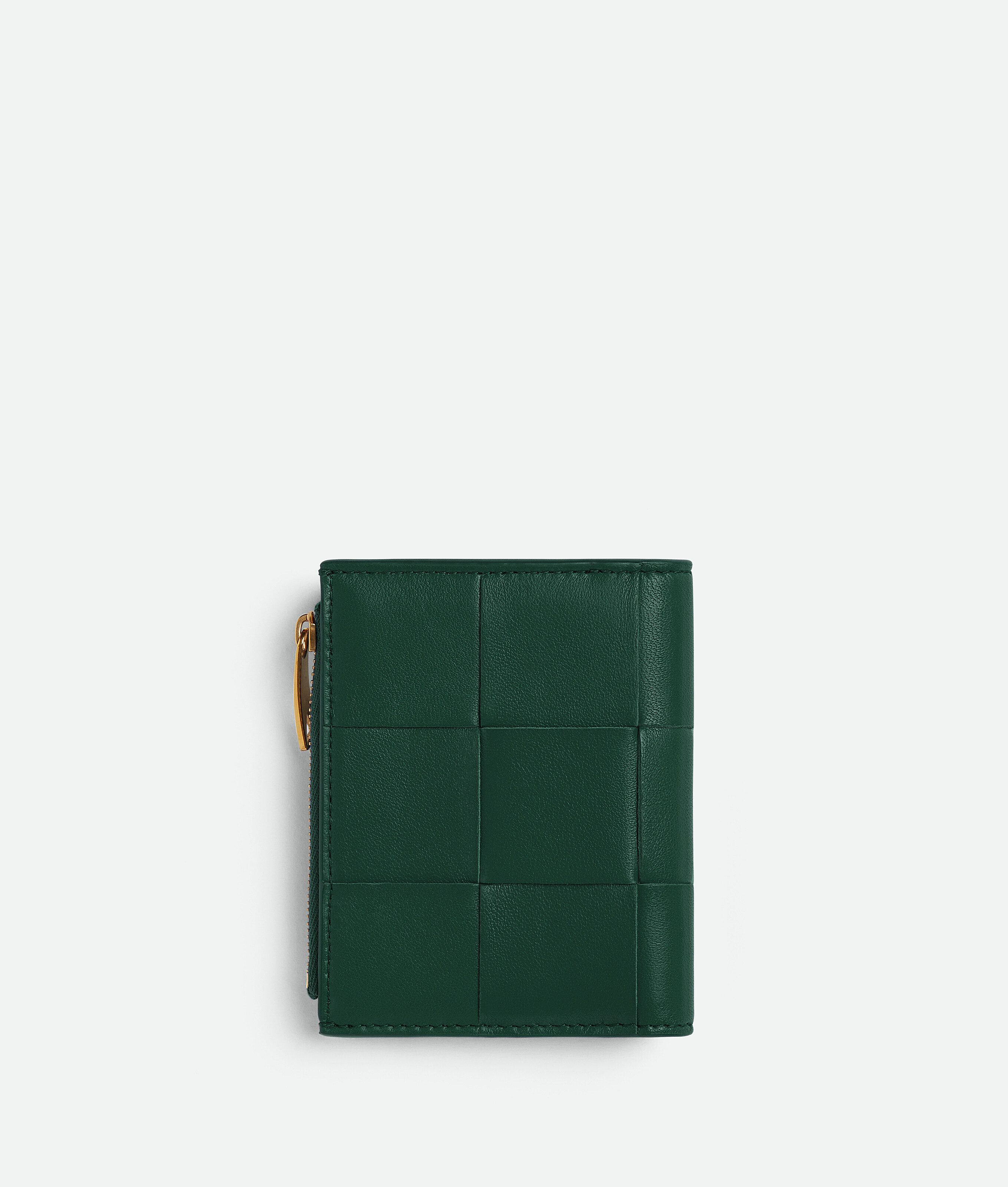 Bottega Veneta Small Cassette Bi-fold Zip Wallet In Emerald Green