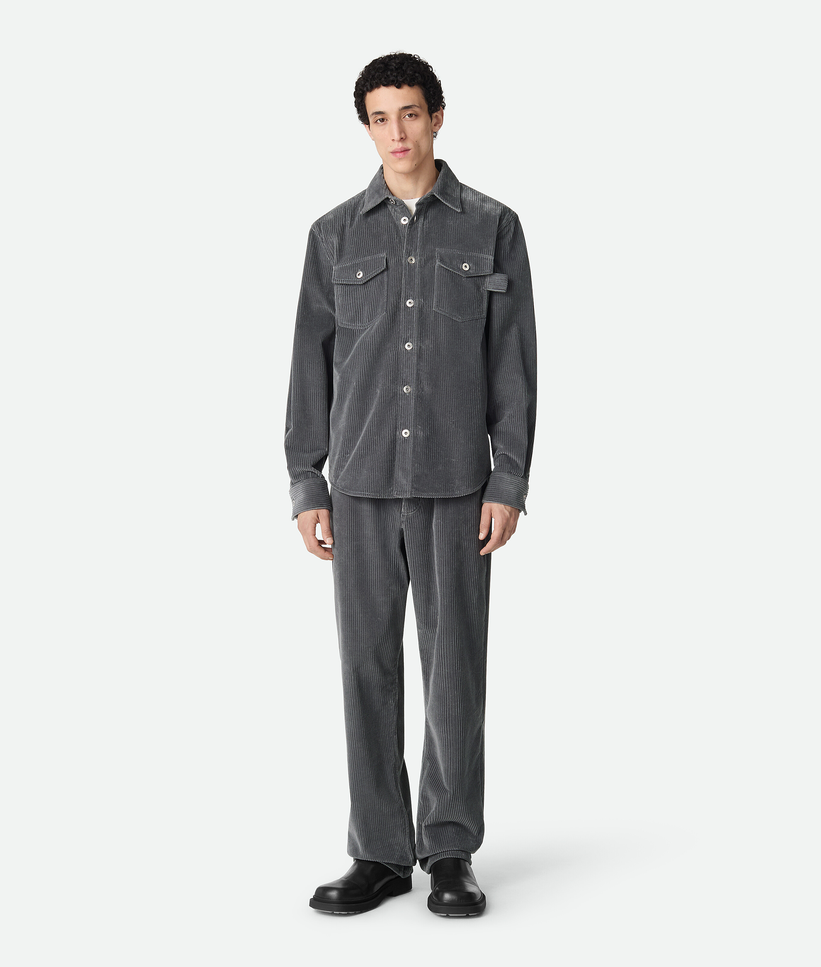 Bottega Veneta Corduroy Five-pocket Pants In Gray