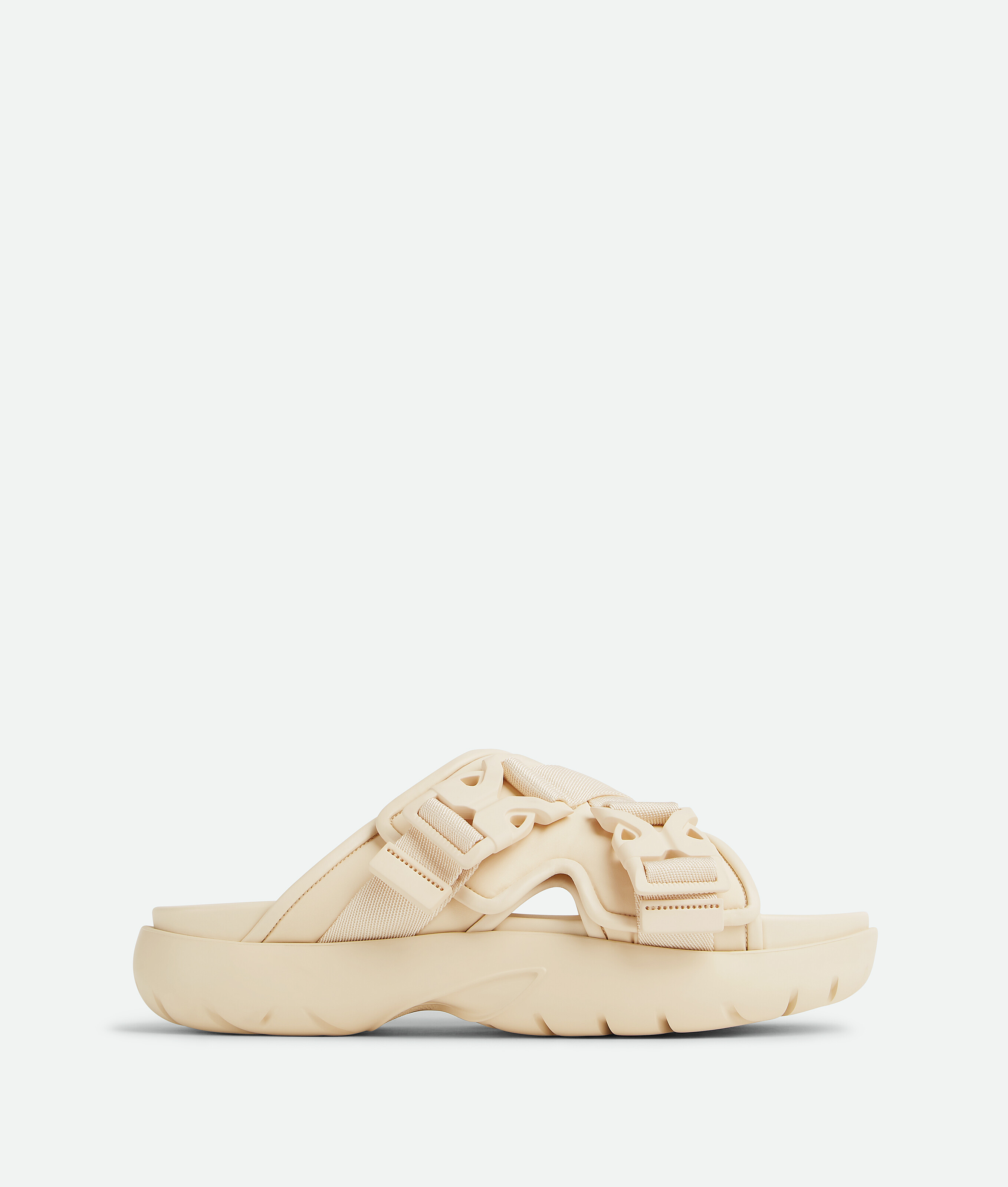 Bottega Veneta Off-white Snap Slide Sandals