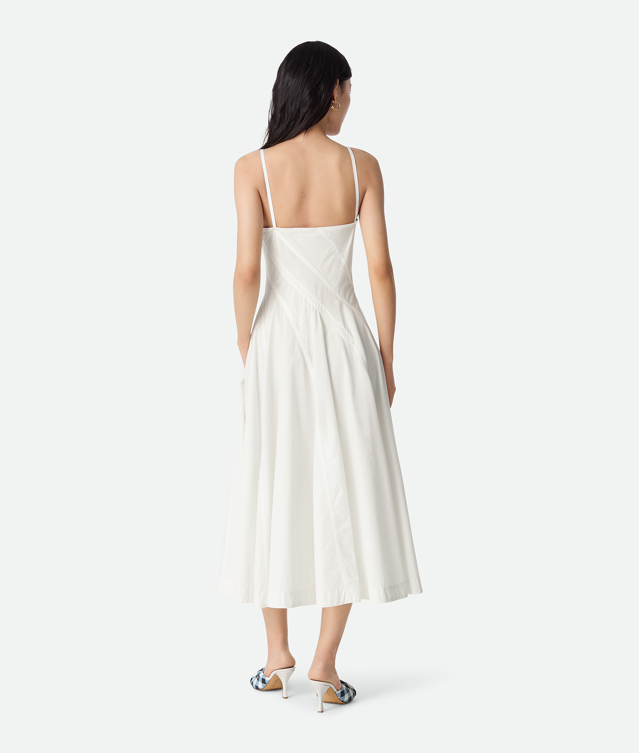 Bottega Veneta Embellished Pleated Cotton-blend Poplin Midi Dress In Neutral