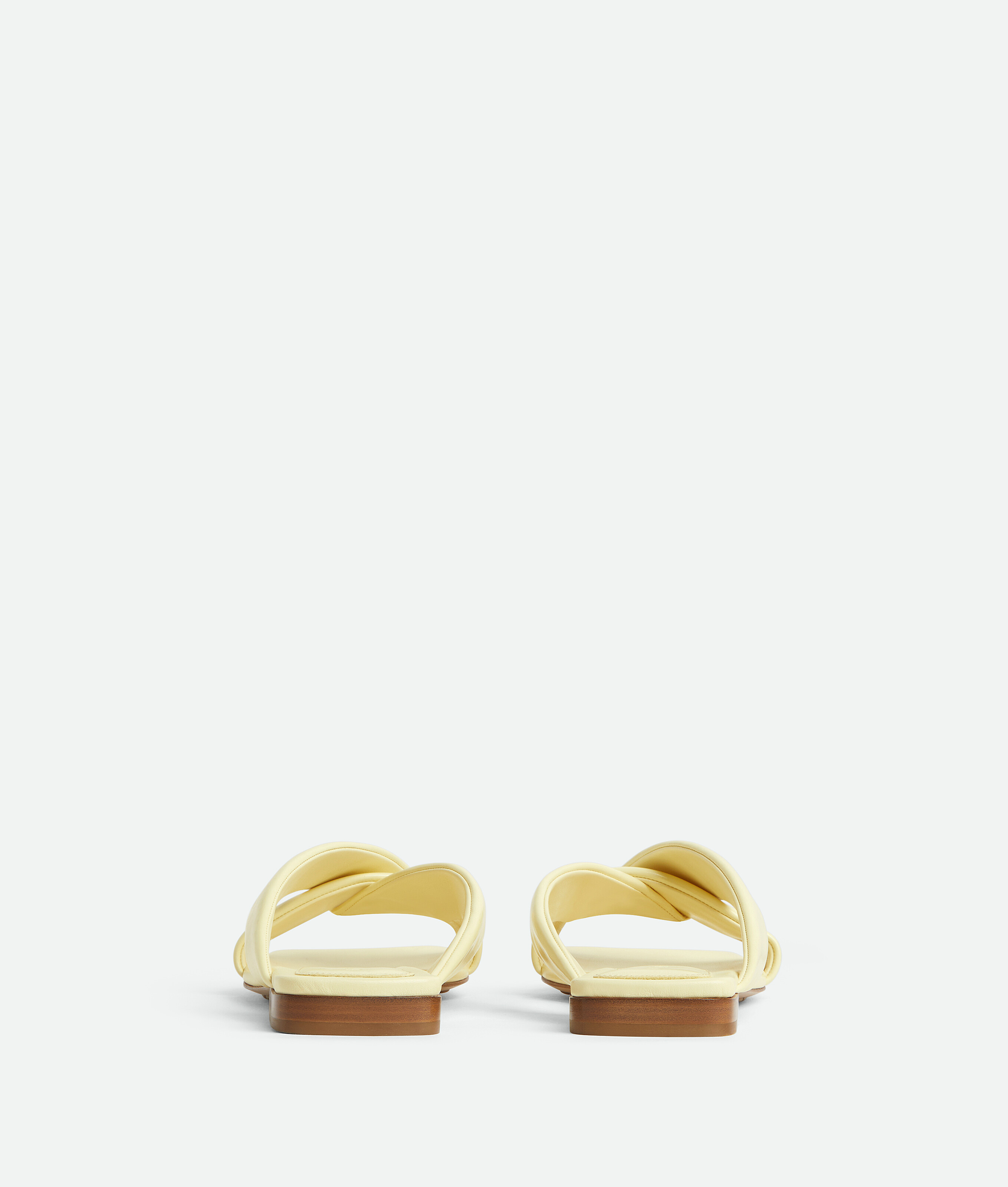 Bottega Veneta Women Pastel Yellow Leather Riva Slippers In Camomile