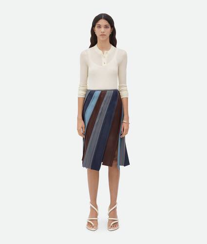 Display a large version of the product image 1 - Striped Leather Skirt