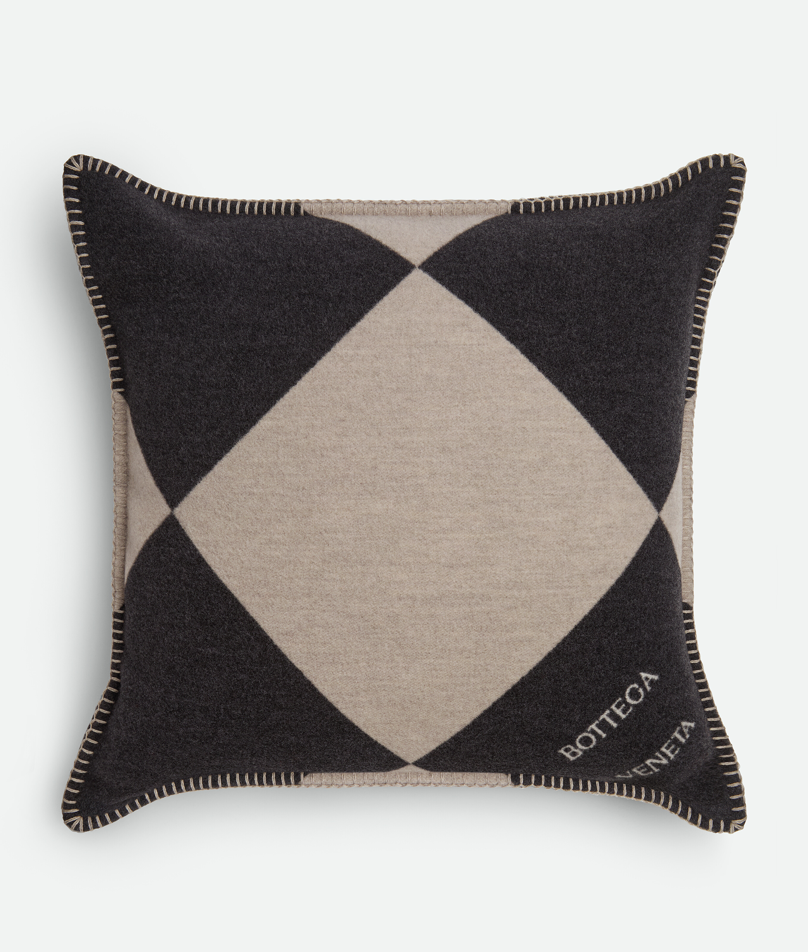 Bottega Veneta Jacquard Check Cushion - Grey - Unisex -