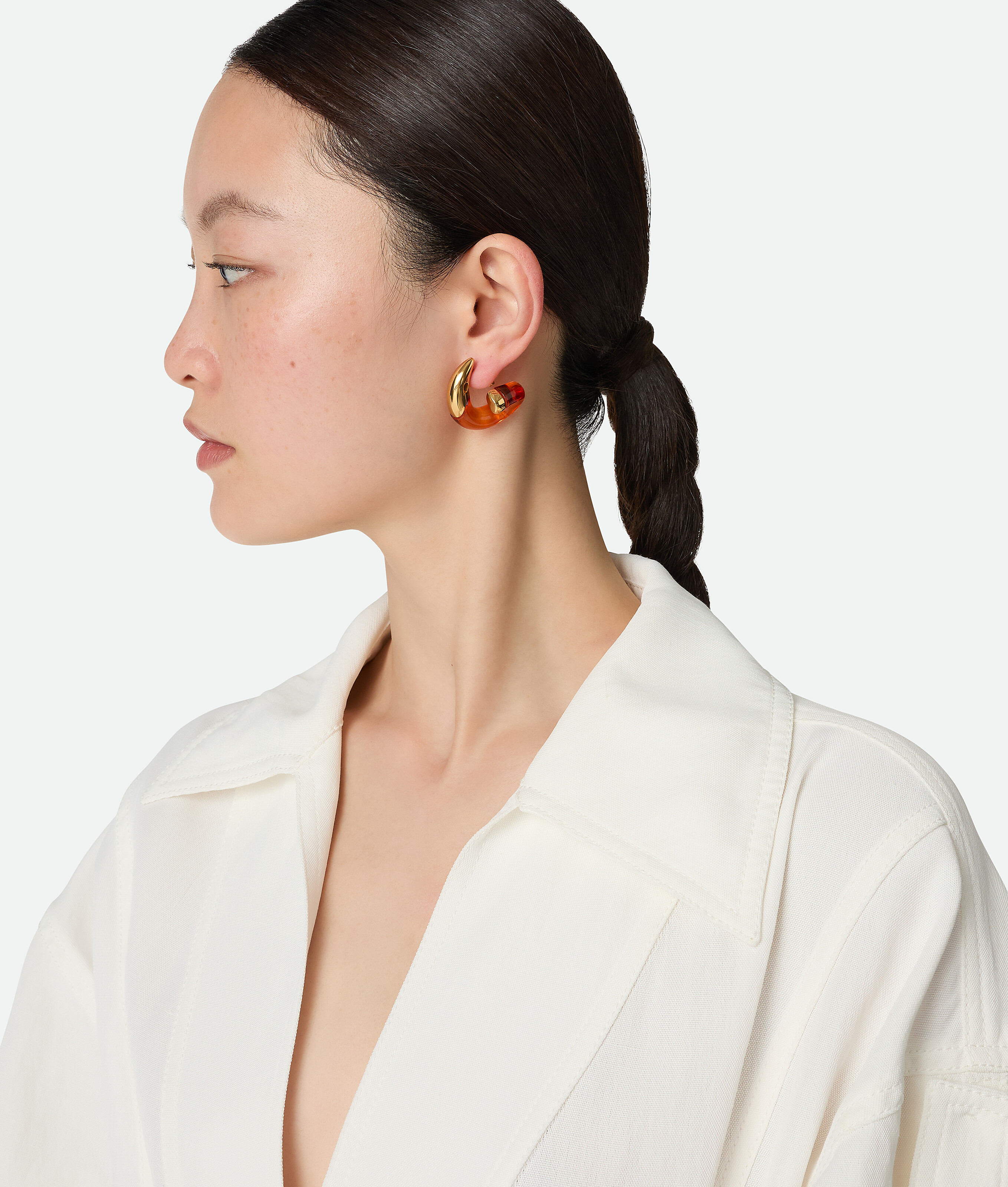 Bottega Veneta Sardine Earrings - Gold Caramel - Woman