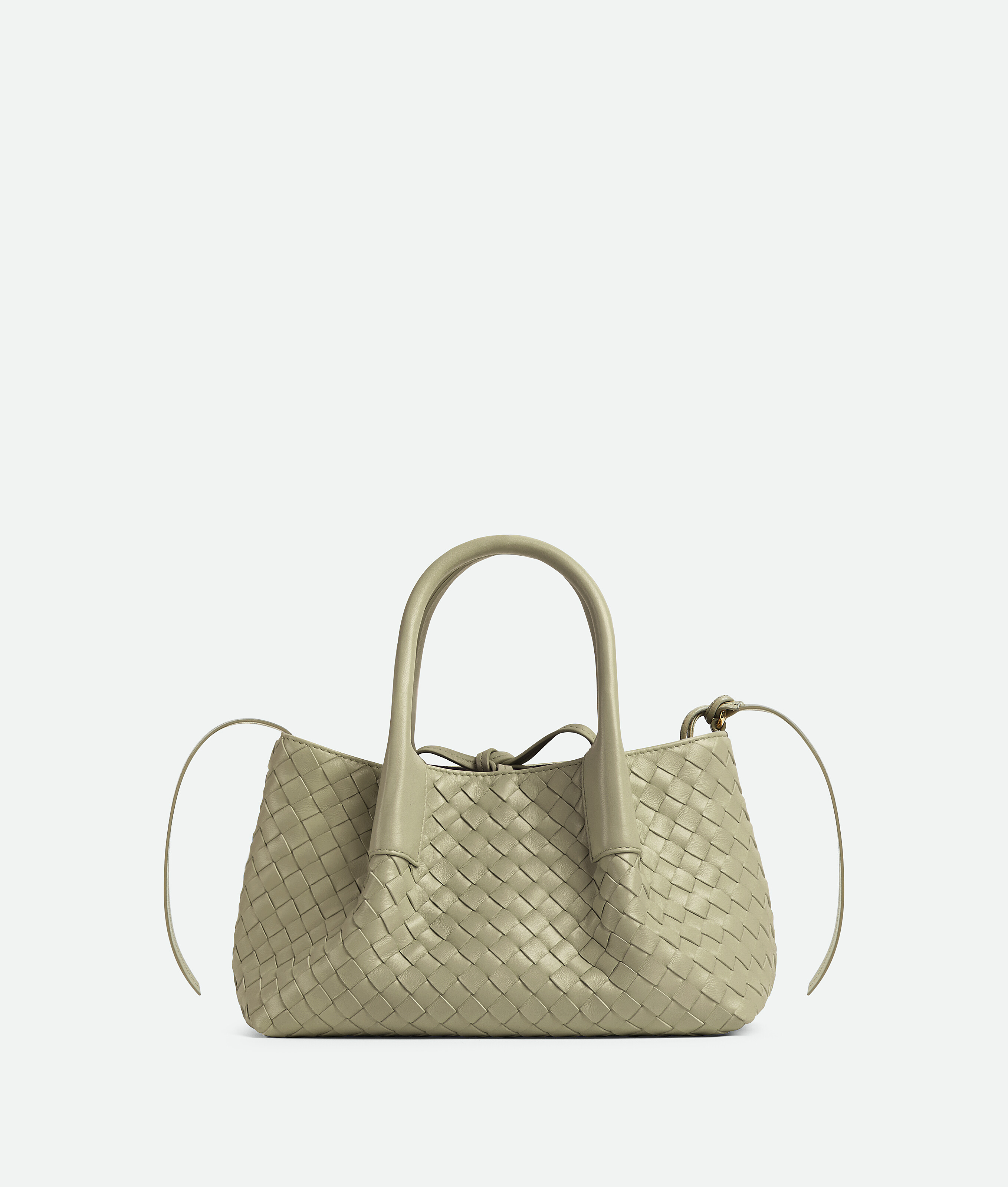 Bottega Veneta Small Leather Intrecciato Pinacoteca Tote Bag In Green