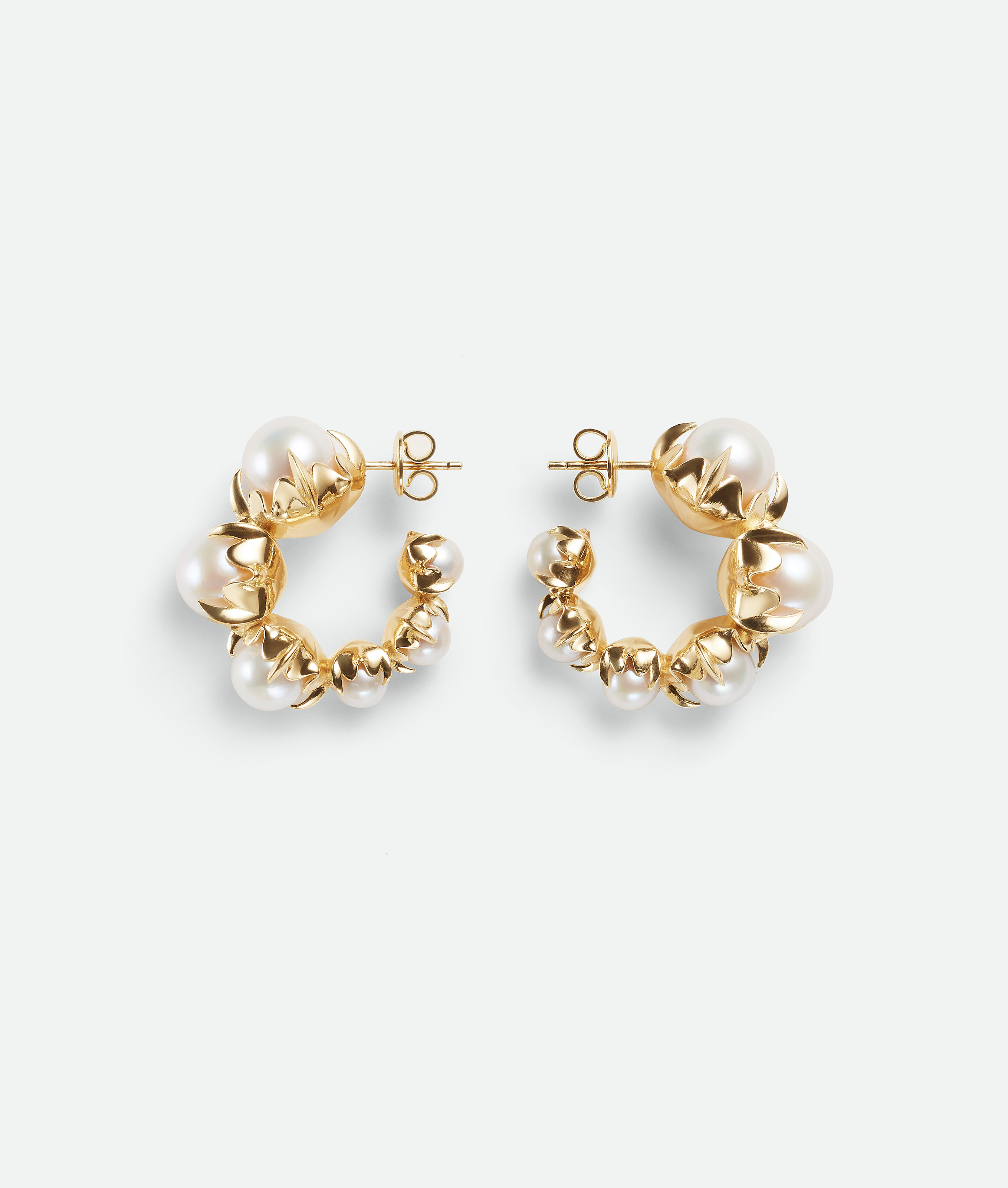 Bottega Veneta Sphere Hoop Earrings In Gold