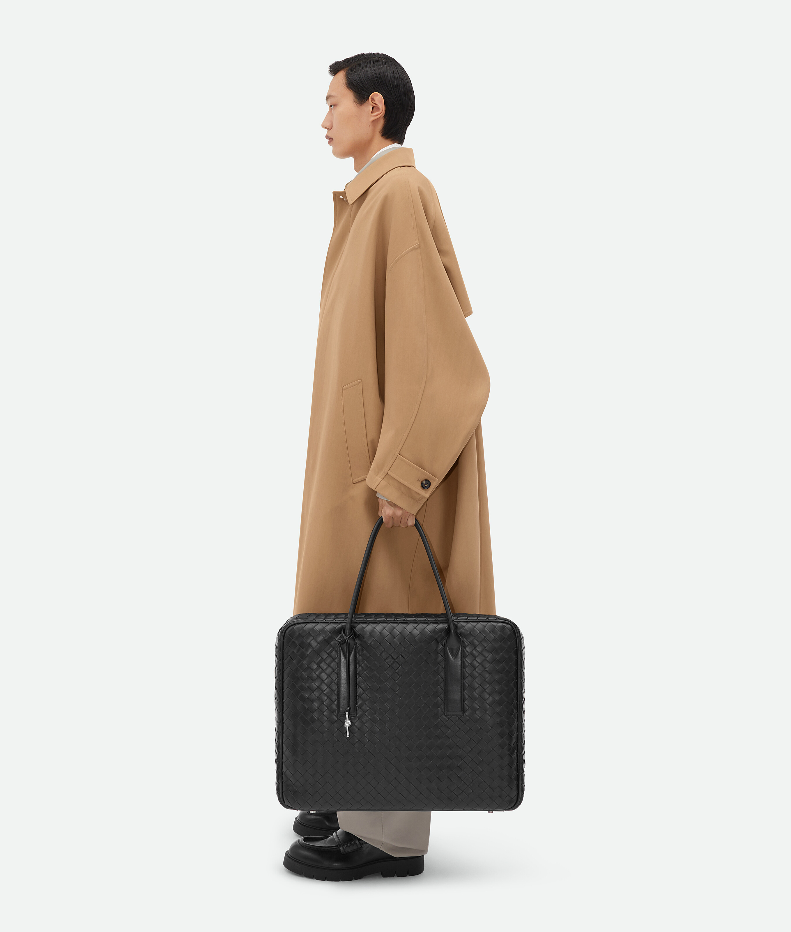 Shop Bottega Veneta Getaway Large Weekender In Black