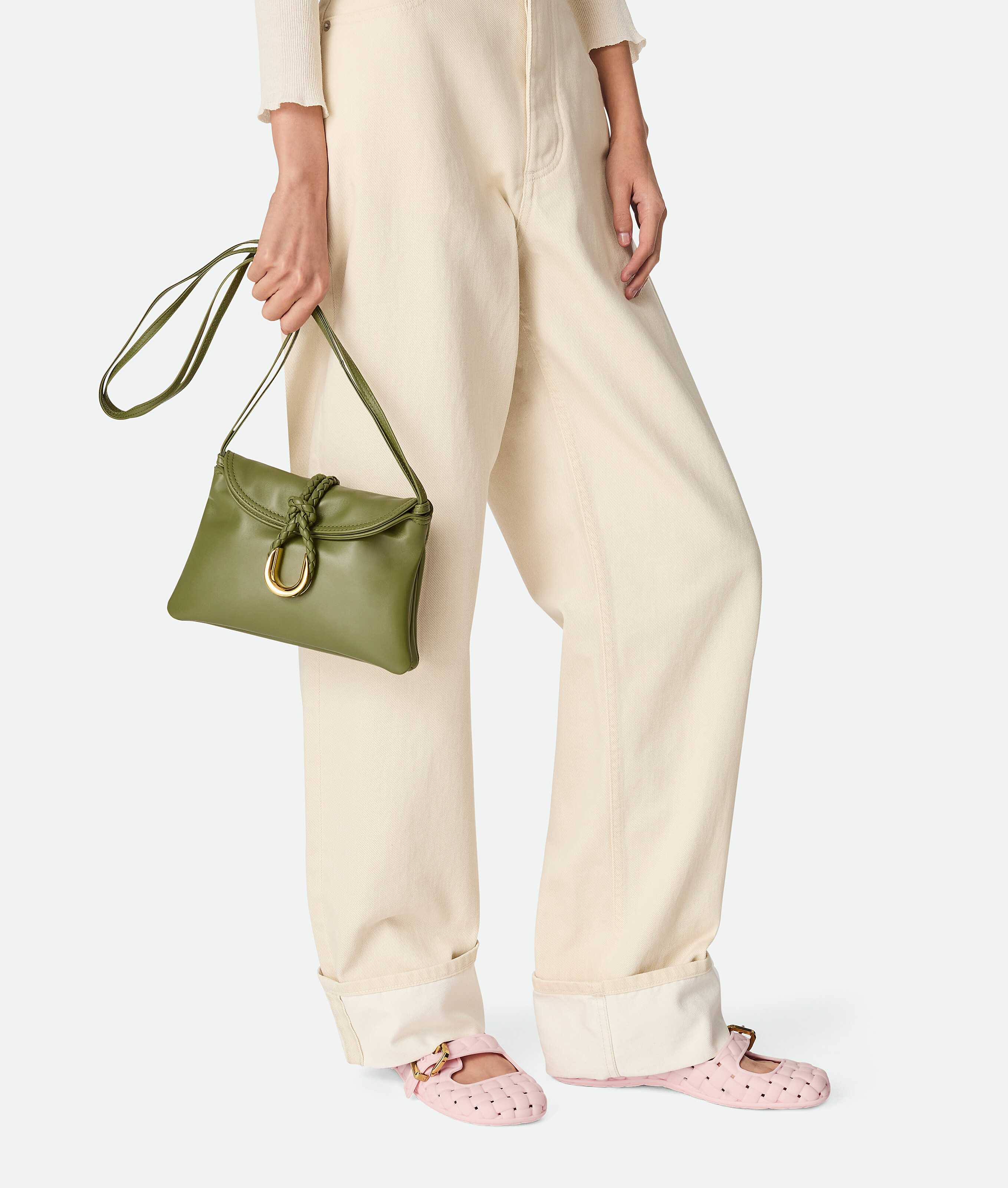 Bottega Veneta Ballerine Mary-jane Amy In Rose