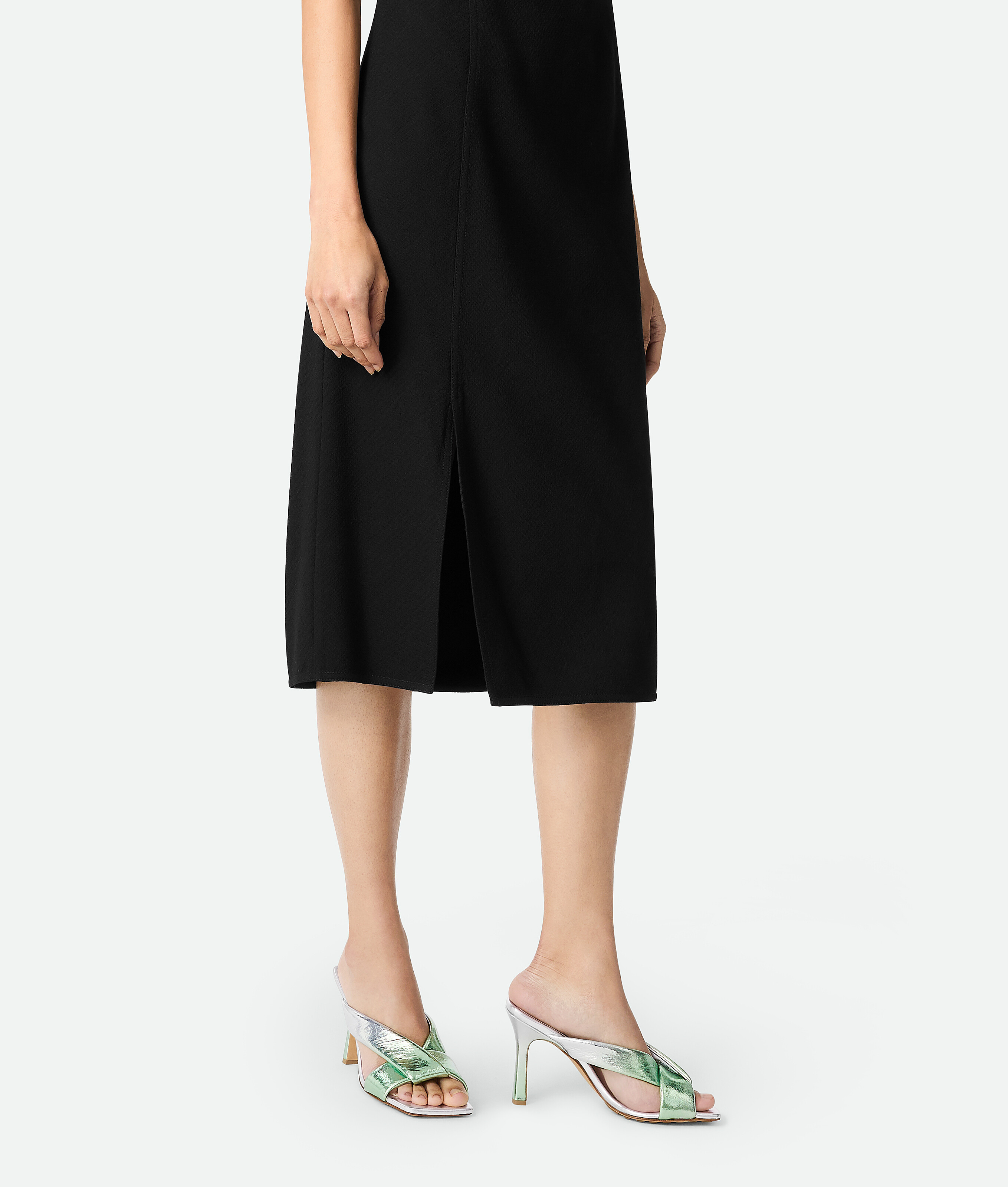 Bottega Veneta Mule Sandal In Silver/fresh Mint