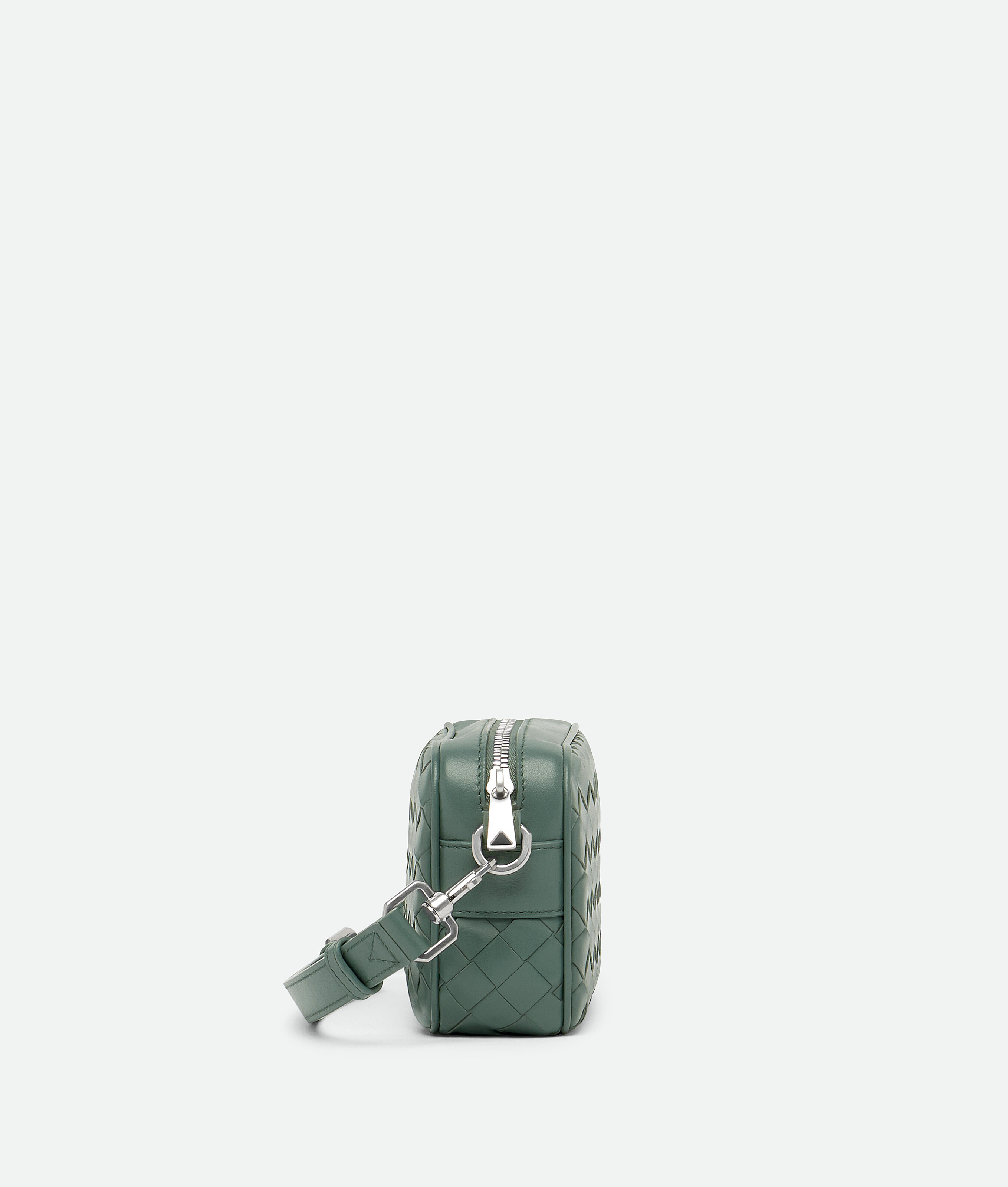 Shop Bottega Veneta Mini Intrecciato Camera Bag In Green