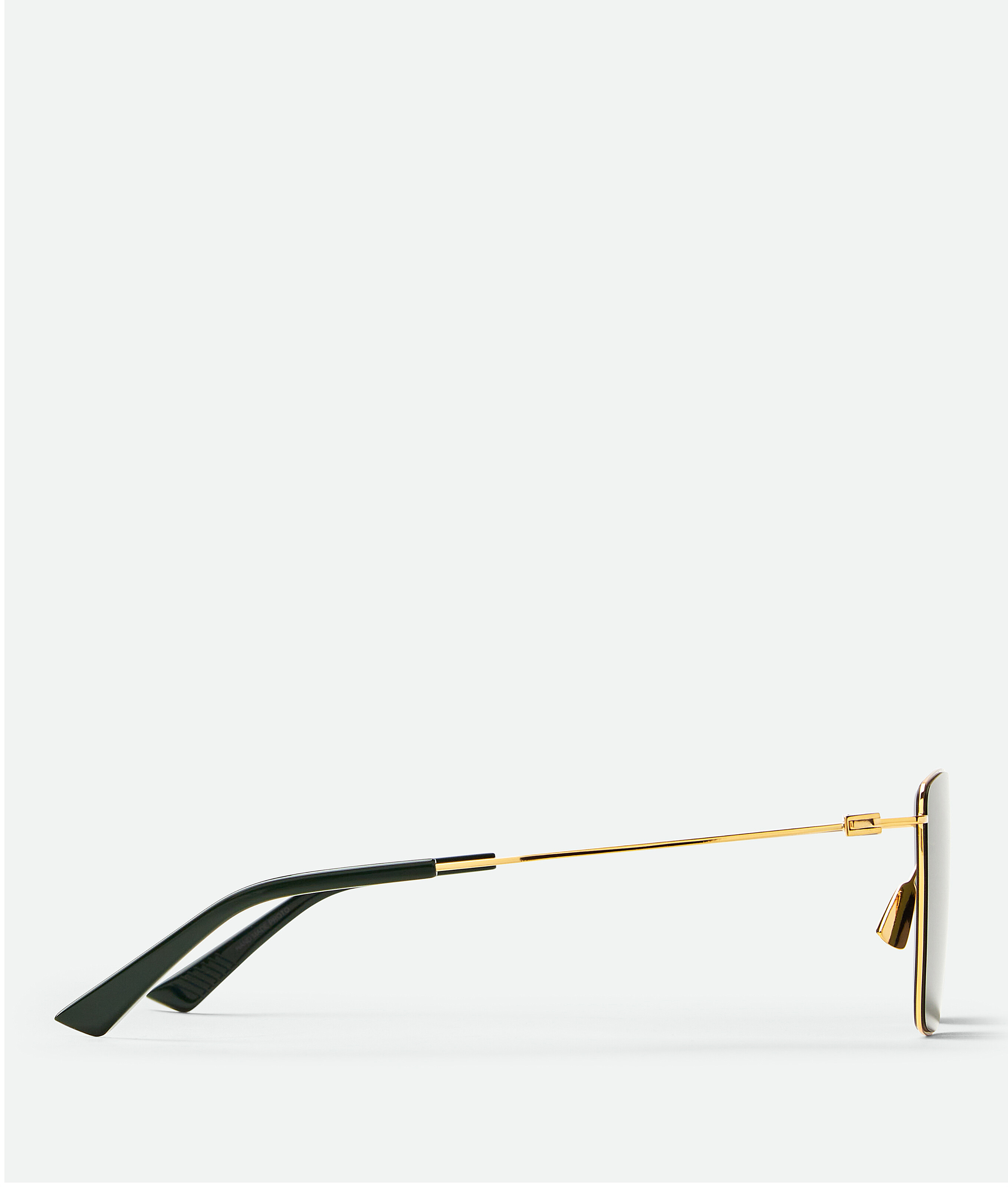 Shop Bottega Veneta Ultrathin Metal Rectangular Sunglasses In Green