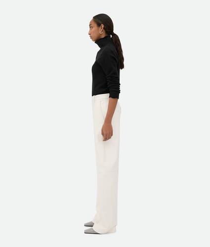 Leather Rounded Leg Trousers