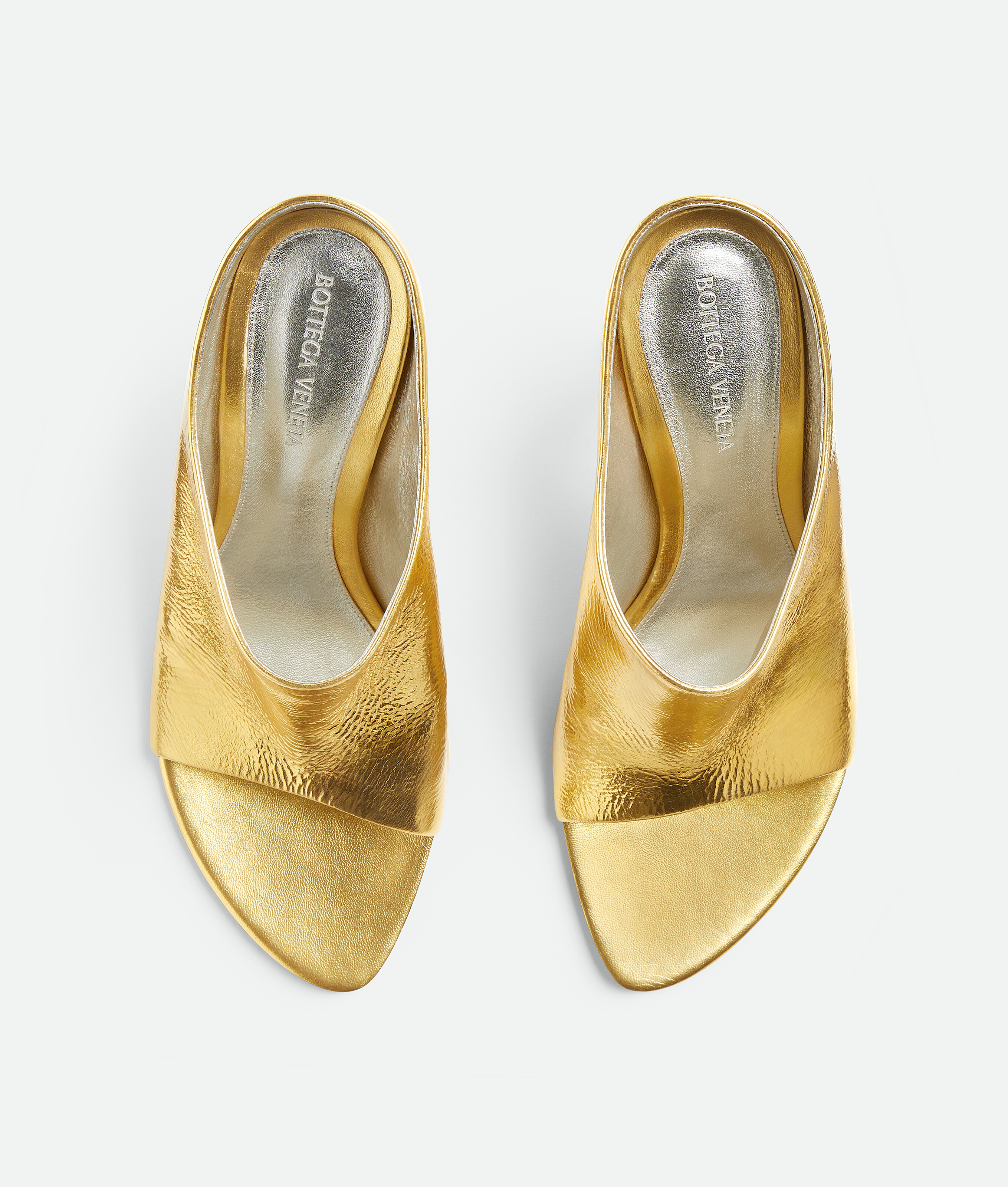 Shop Bottega Veneta Rana Mules In Gold