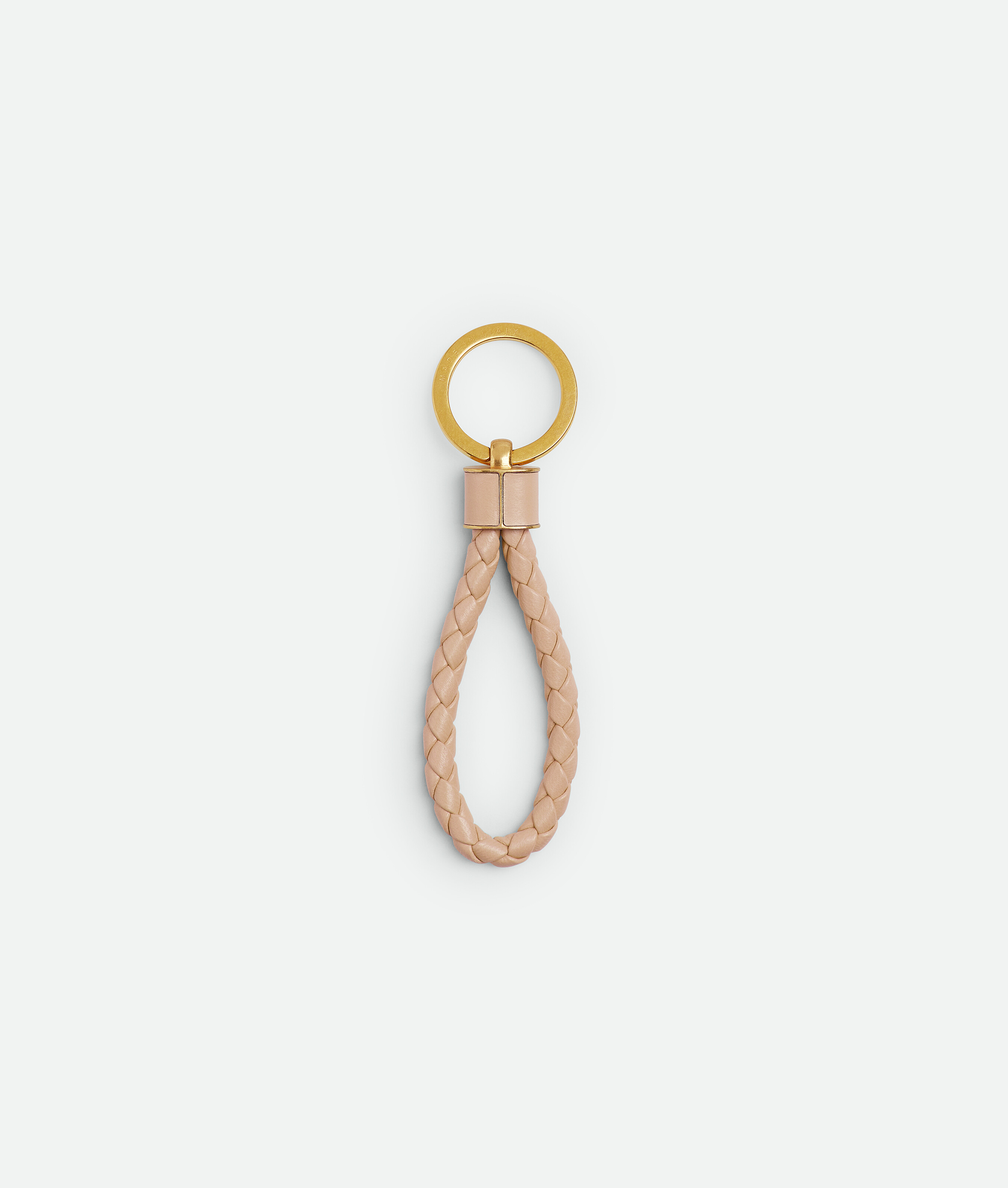 Shop Bottega Veneta Intreccio Key Ring In Pink