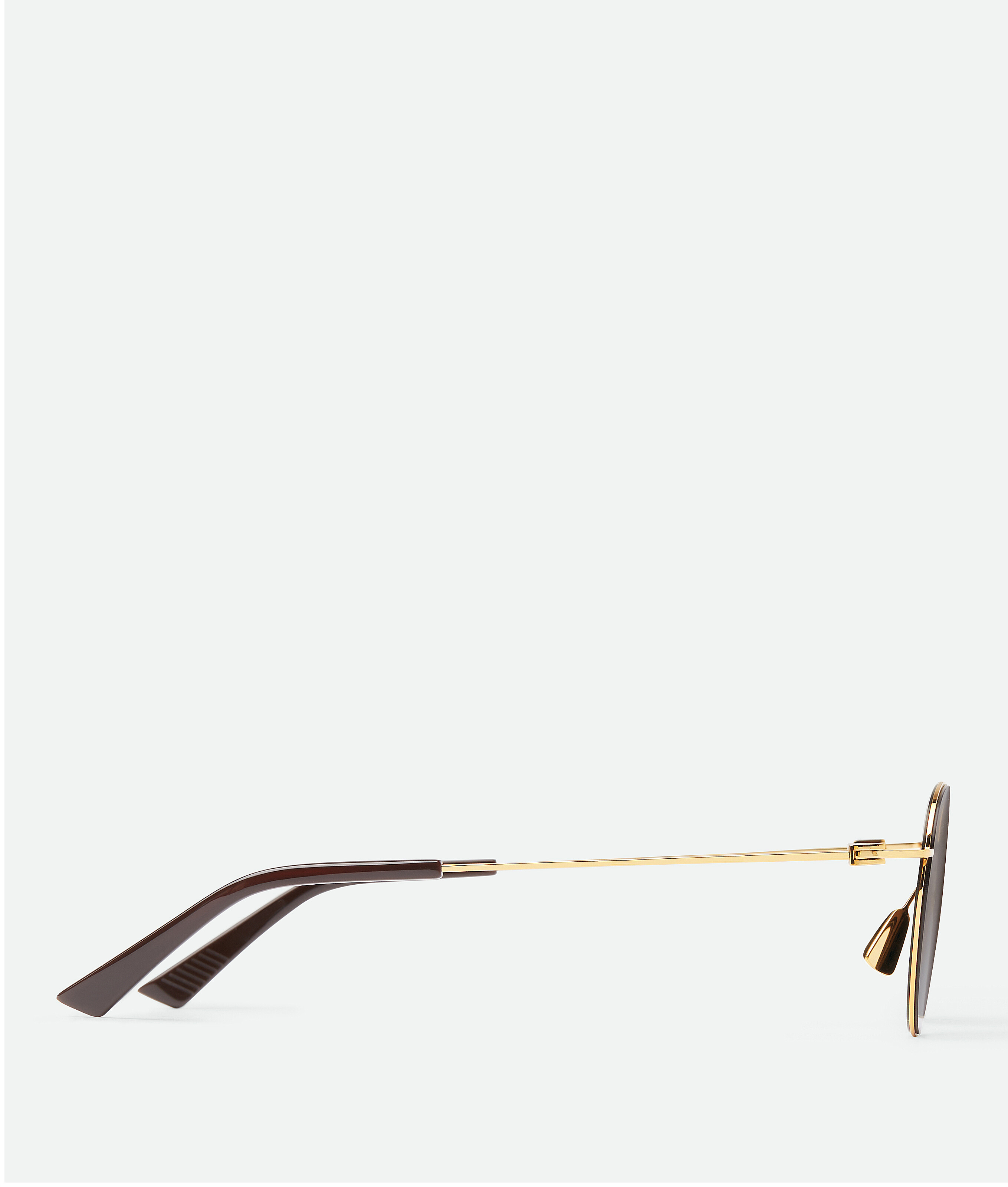 Shop Bottega Veneta Ultrathin Metal Panthos Sunglasses In Gold