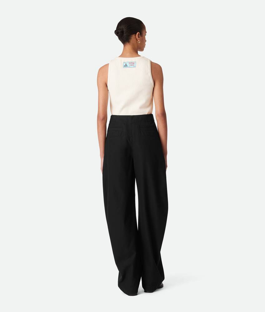 Display a large version of the product image 3 - Cotton Twill Wide Leg Trousers