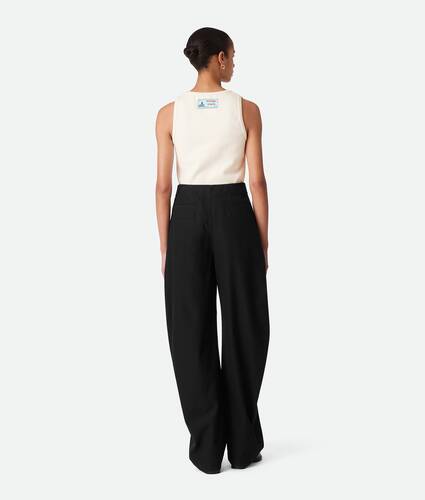 Pantalon ample en sergé de coton