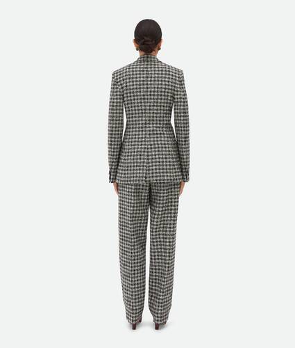 Jacke aus Gingham-Bouclé-Wolle