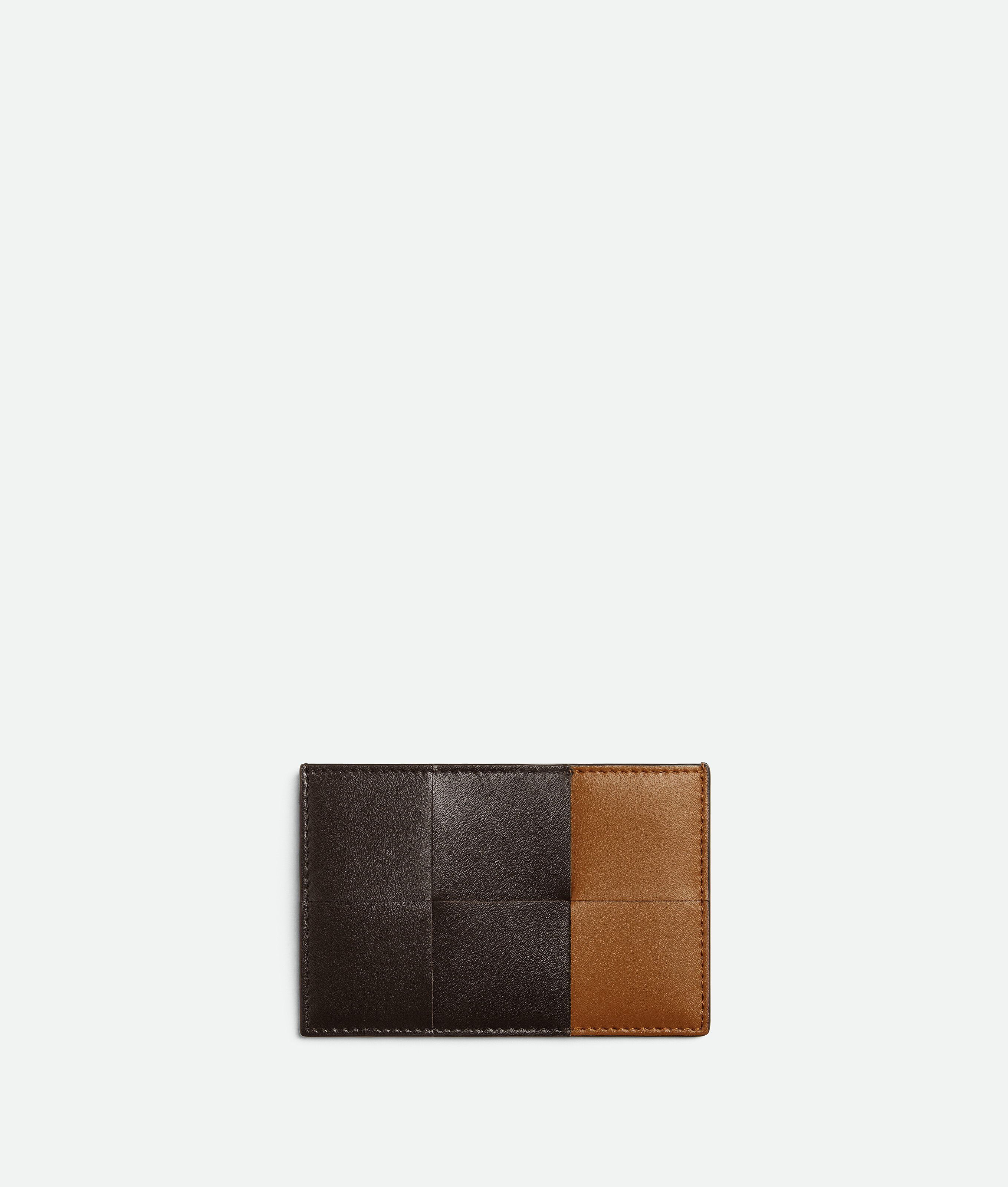 Shop Bottega Veneta Cassette Credit Card Case In Fondant/wood