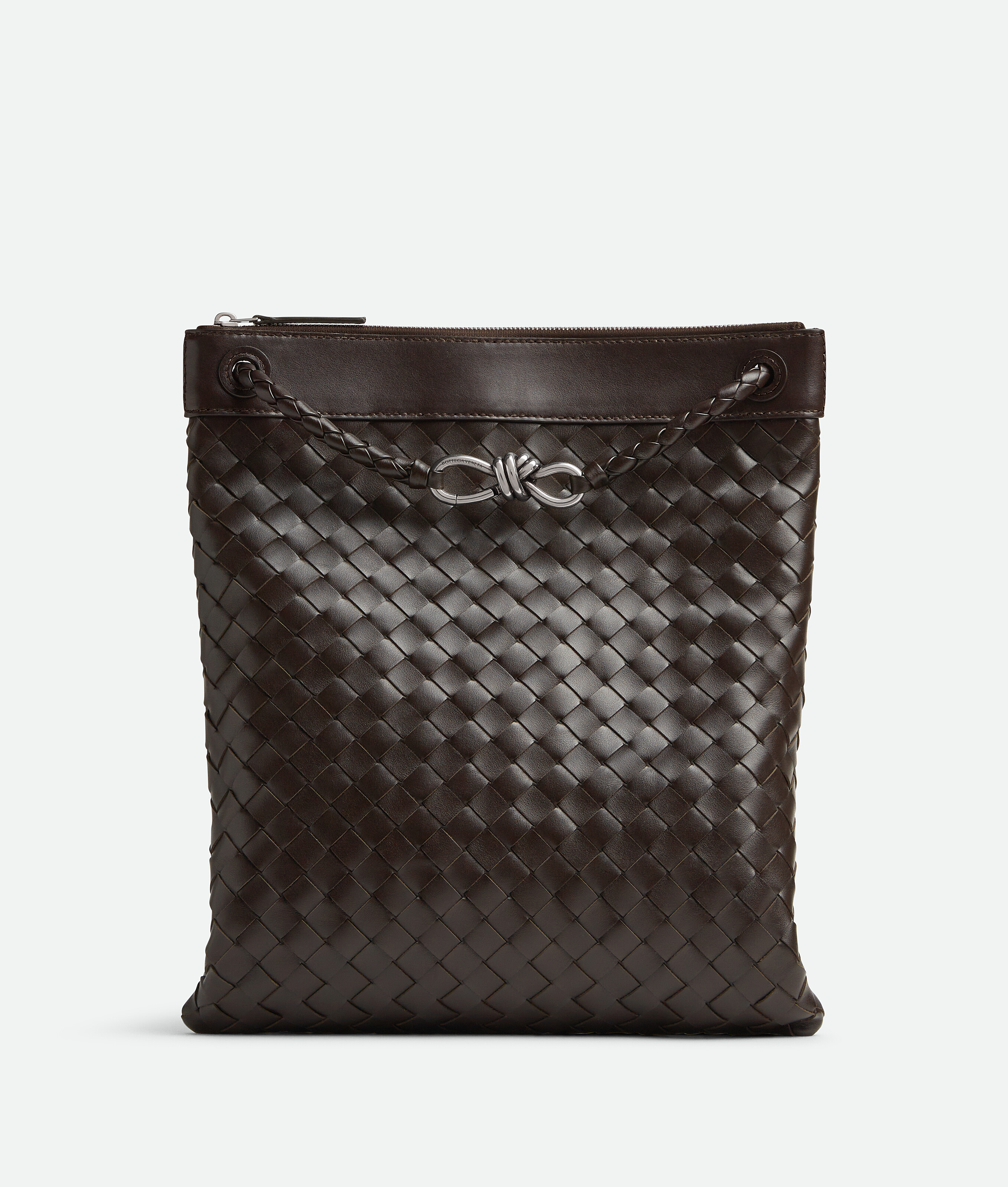 Shop Bottega Veneta Flat Andiamo Messenger In Fondant