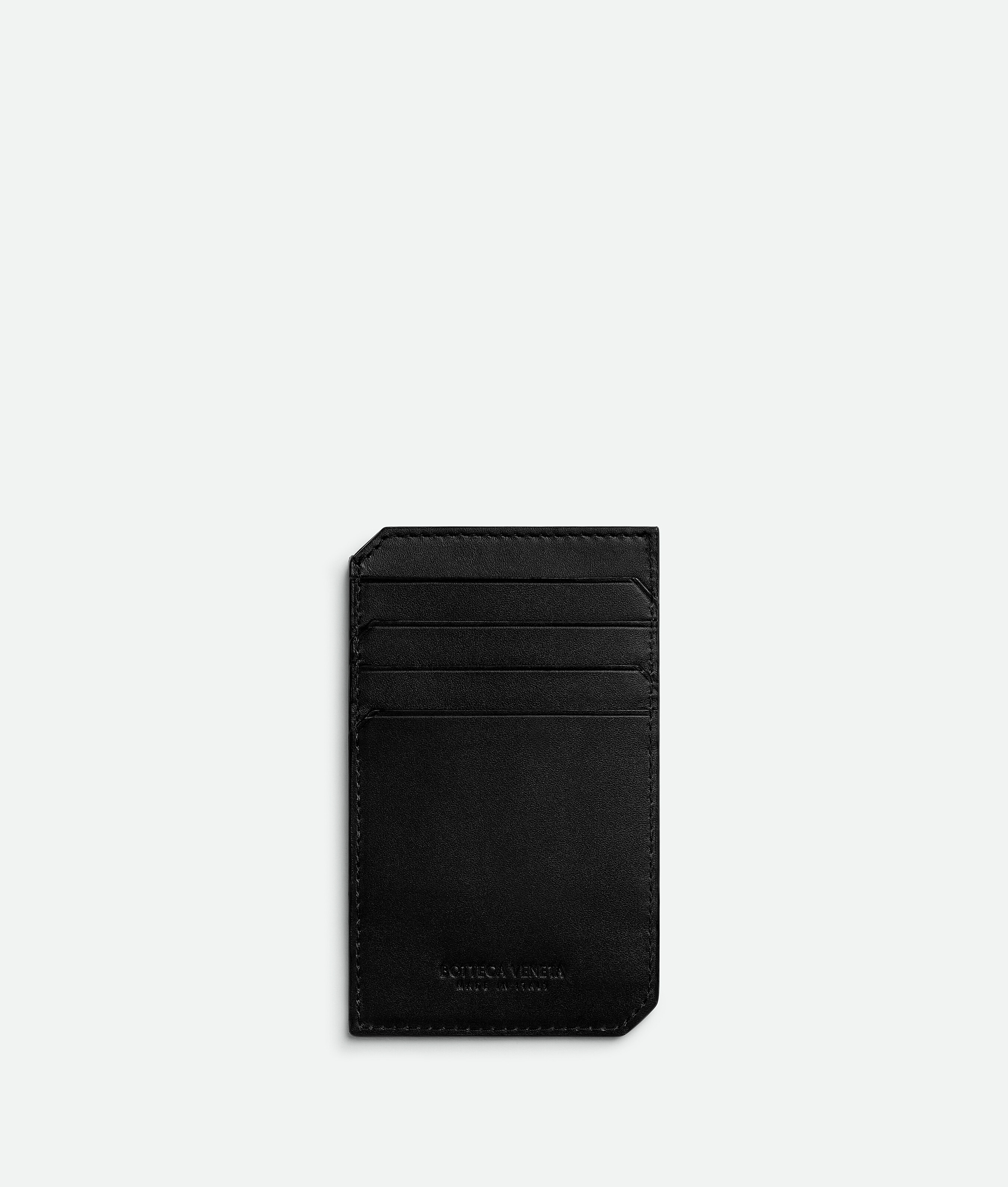 Shop Bottega Veneta Intrecciato Piccolo Vertical Card Case In Black