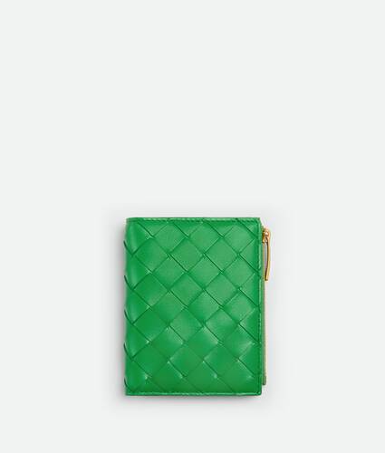 Small Intrecciato Bi-Fold Zip Wallet