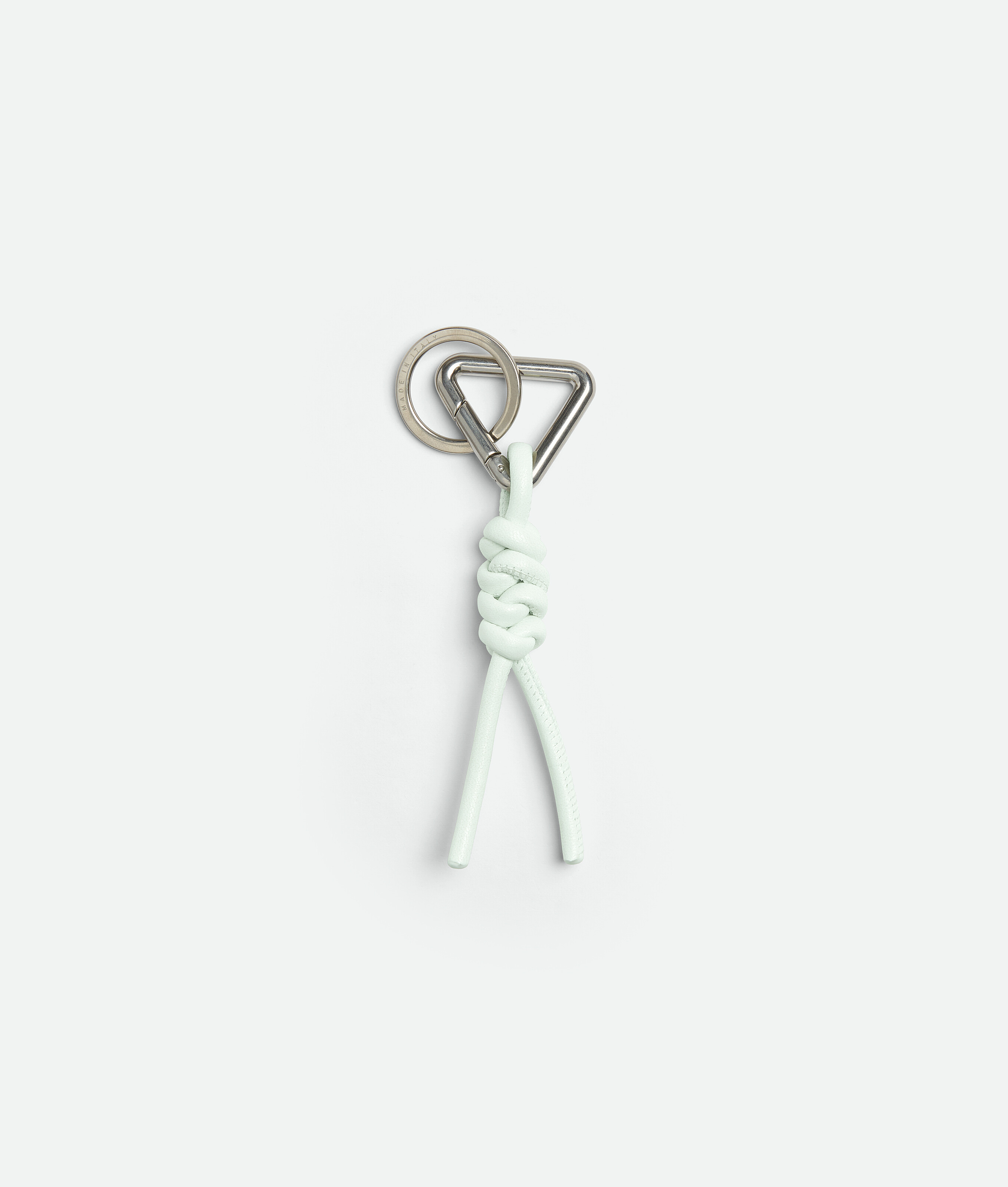 Shop Bottega Veneta Triangle Key Ring In White