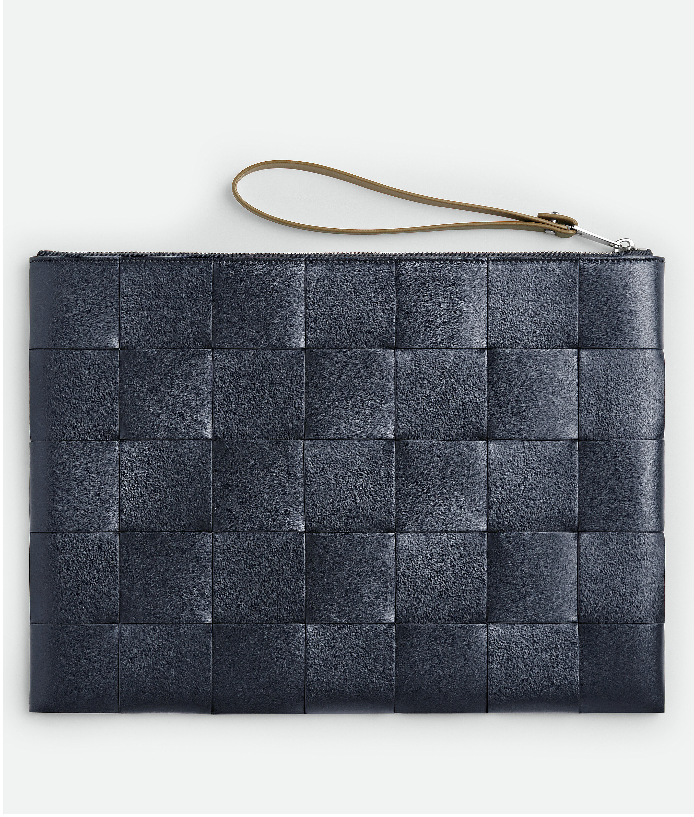 Bottega Veneta Cassette Large Flat Pouch In Blue