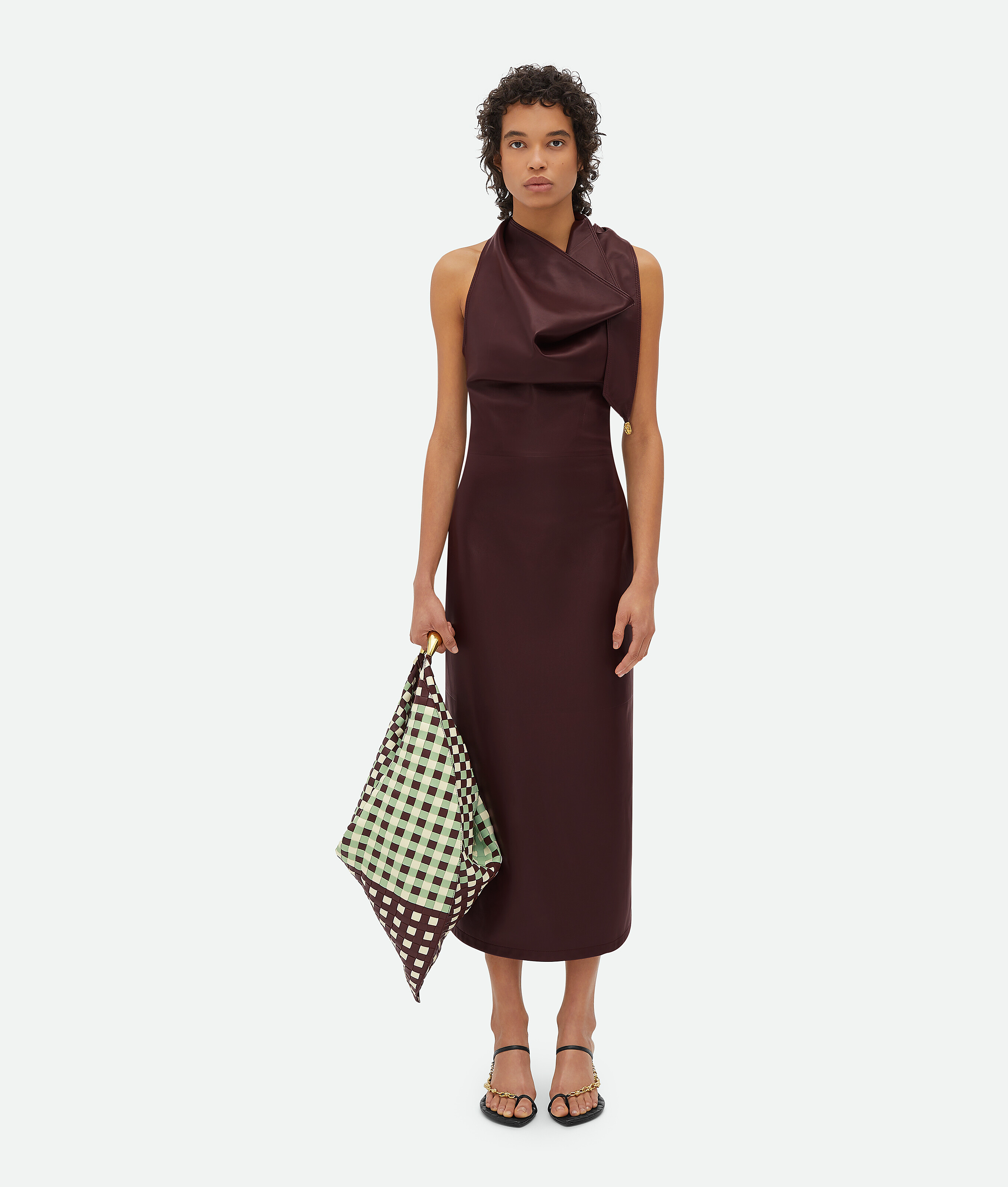Bottega Veneta Leather Draped Dress In Brown | ModeSens Bottega Veneta Leather Draped Dress In Brown | ModeSens