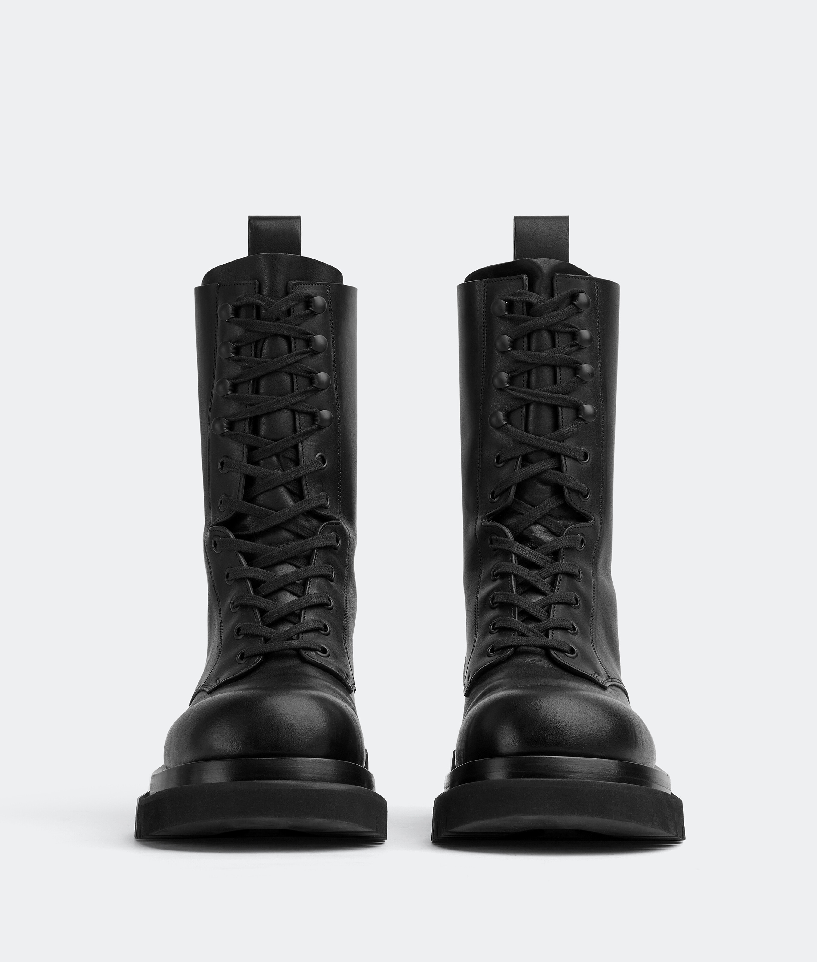 Shop Bottega Veneta Lug Lace-up Boot In Black