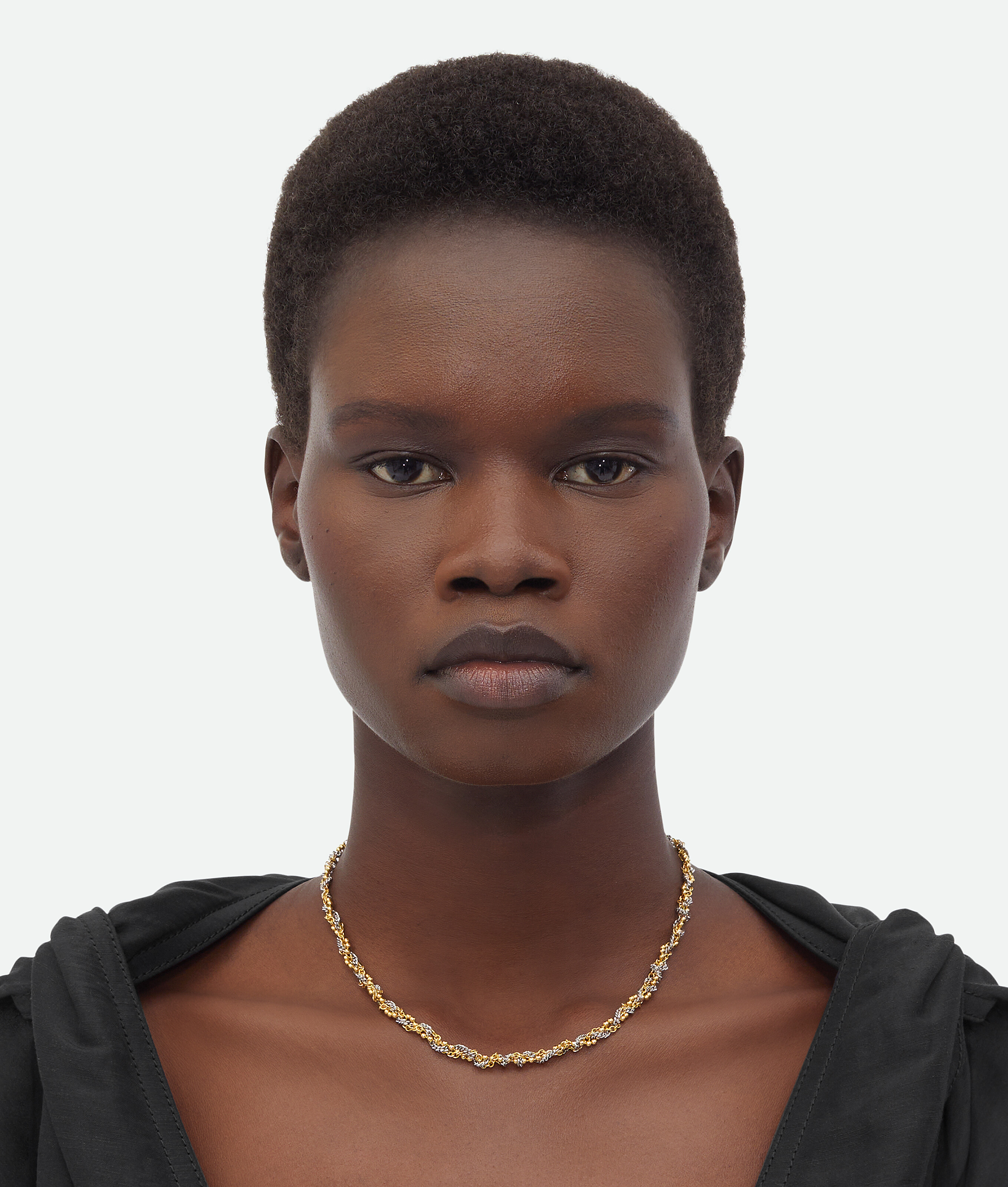 Bottega Veneta Braid Necklace - Silver/yellow Gold - Woman