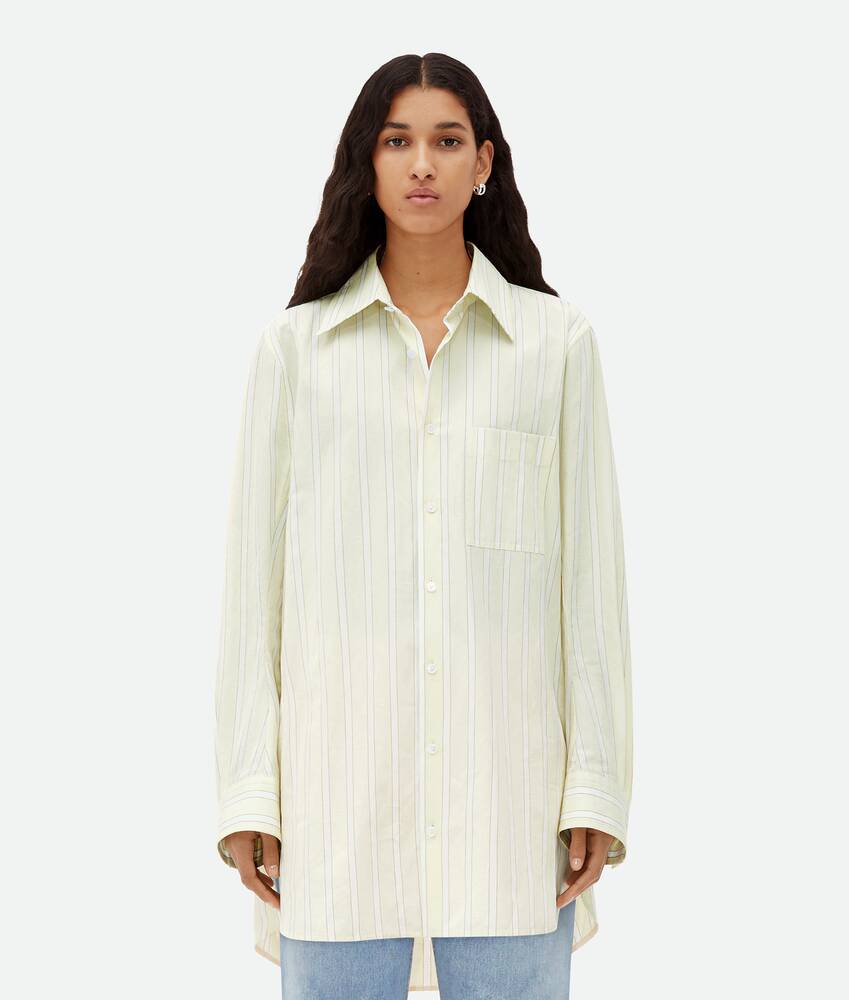 Display a large version of the product image 1 - Cotton And Linen Relaxed Striped Shirt
