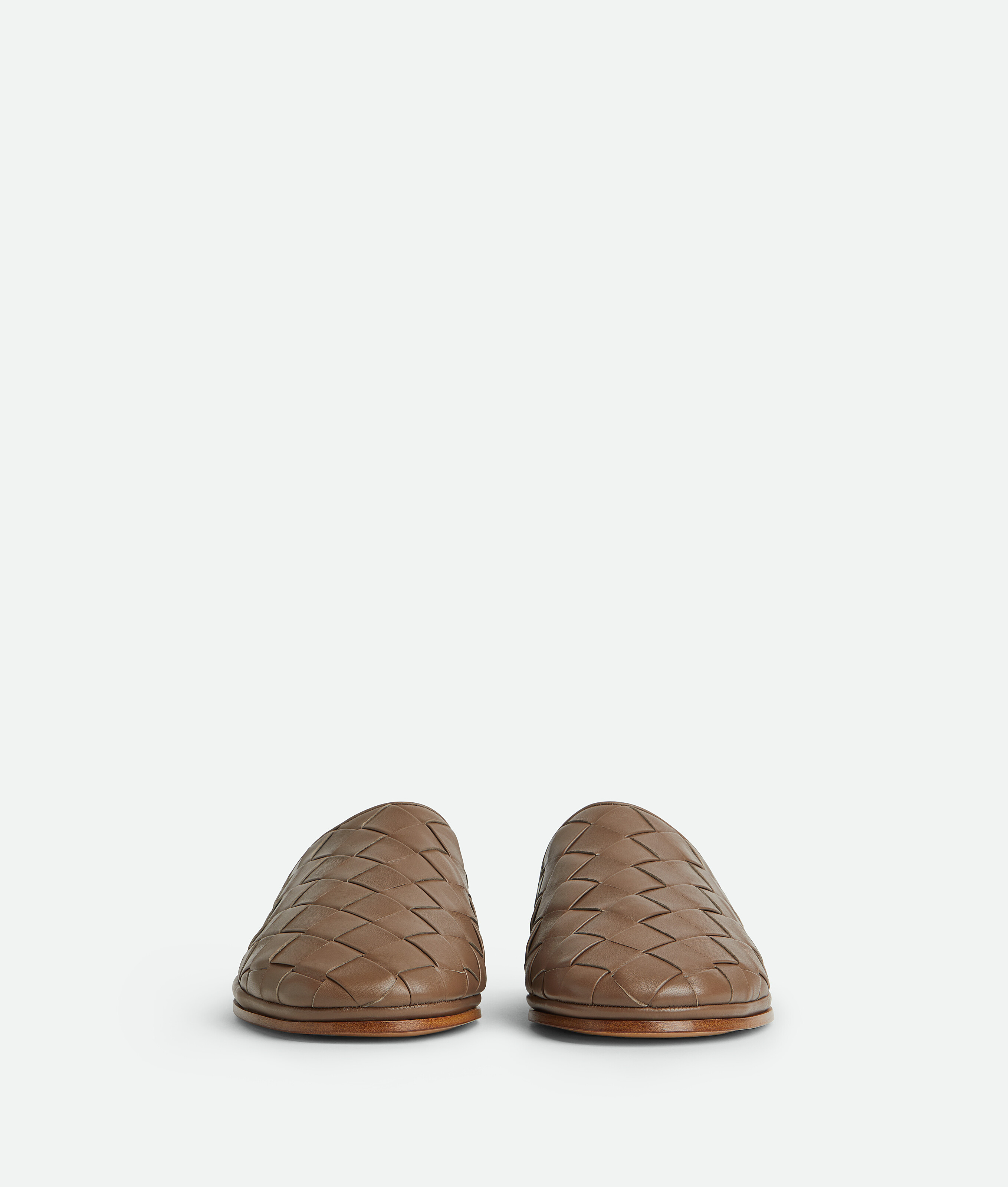 Bottega Veneta Woven Lambskin Leather Slip-on Mules In Pinecone
