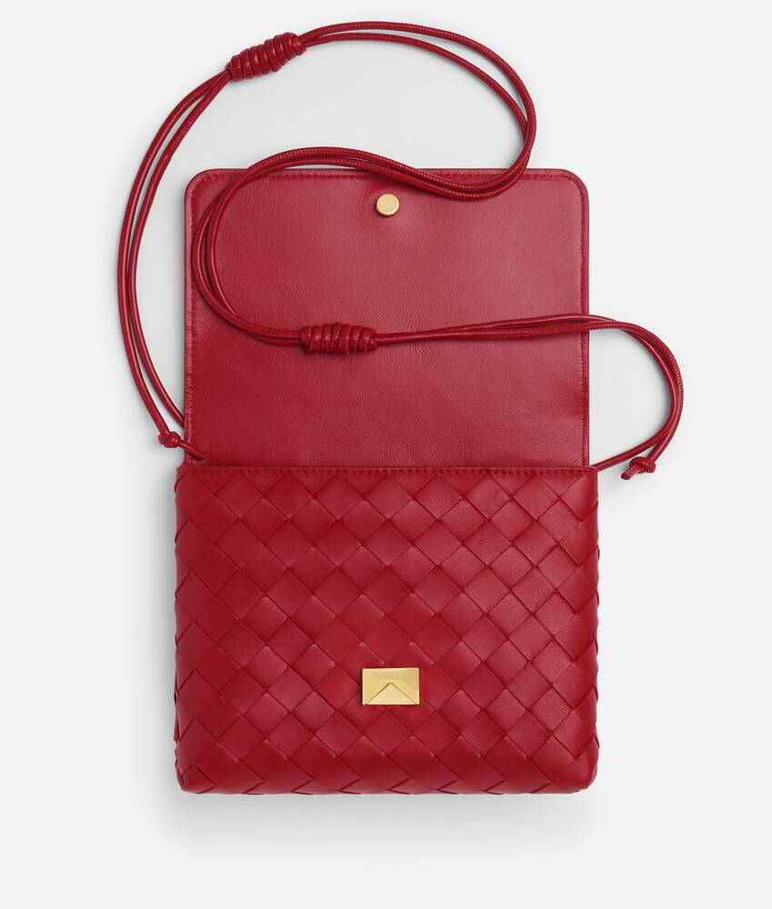 Bottega Veneta Hop Small Intrecciato-leather Shoulder Bag in Red